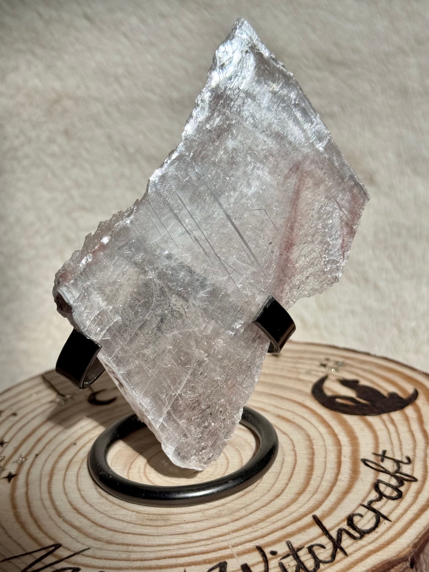 Selenite with Hematite