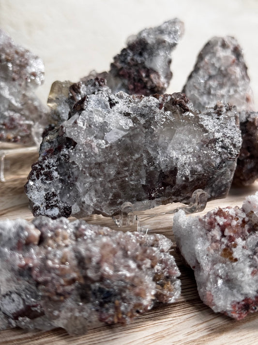 Rare Dogtooth Calcite with Selenite and Yellow Fluorite from Mexico