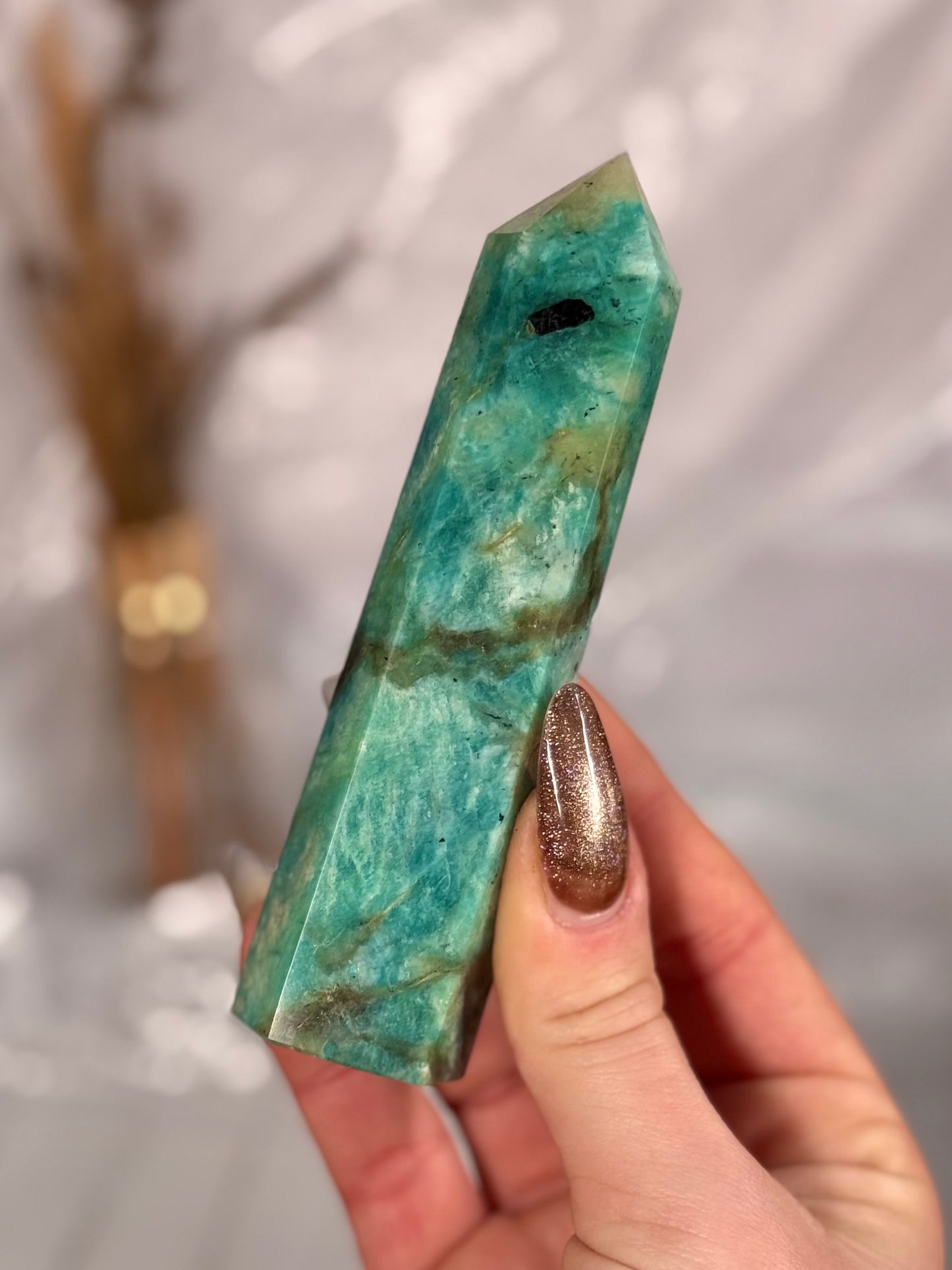 Amazonite with Smoky Quartz towers
