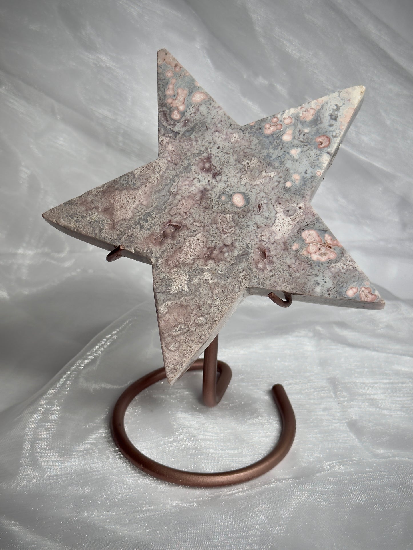 Pink Amethyst Star on stand