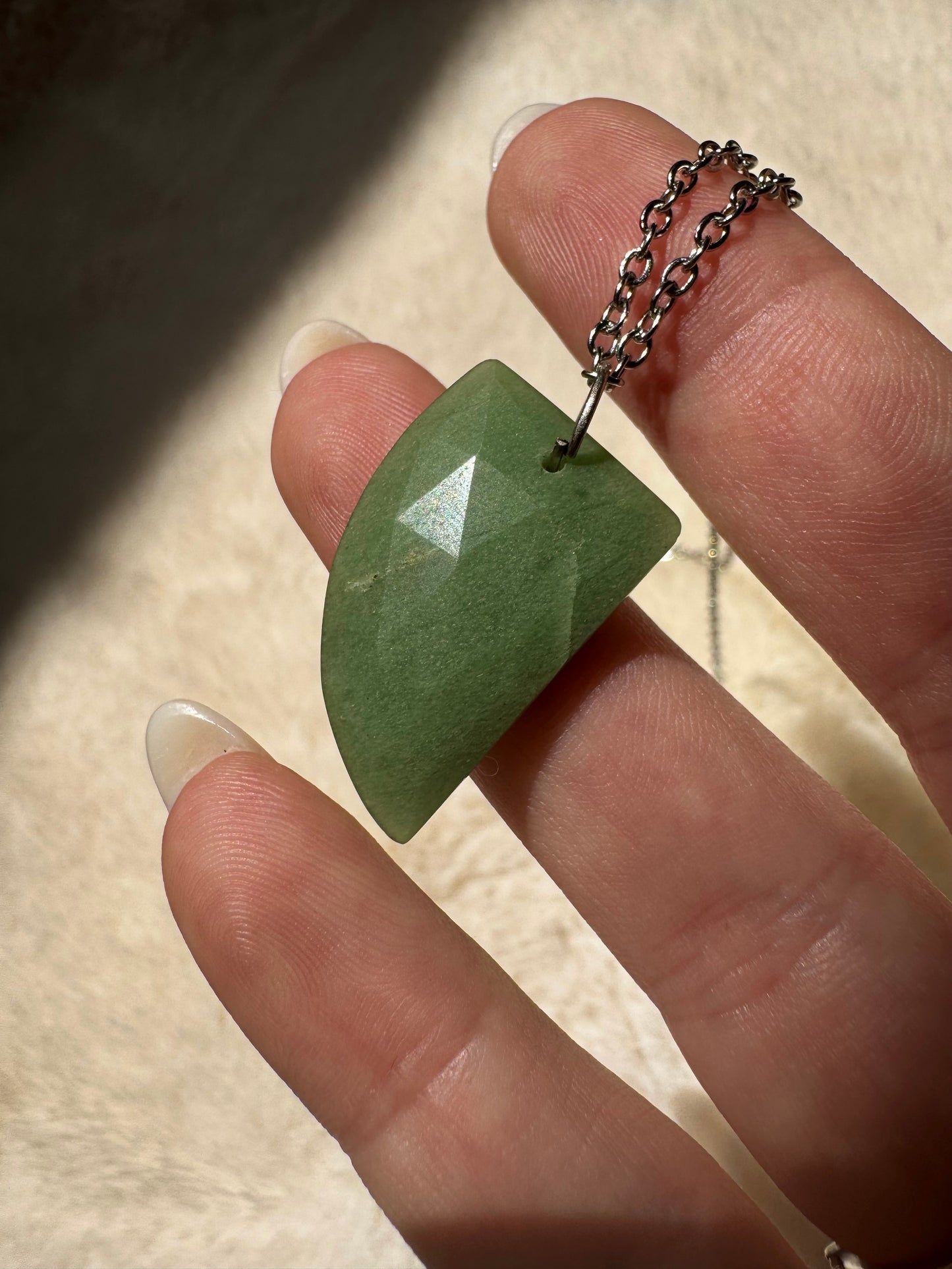Faceted Aventurine Wire-Wrapped Pendants