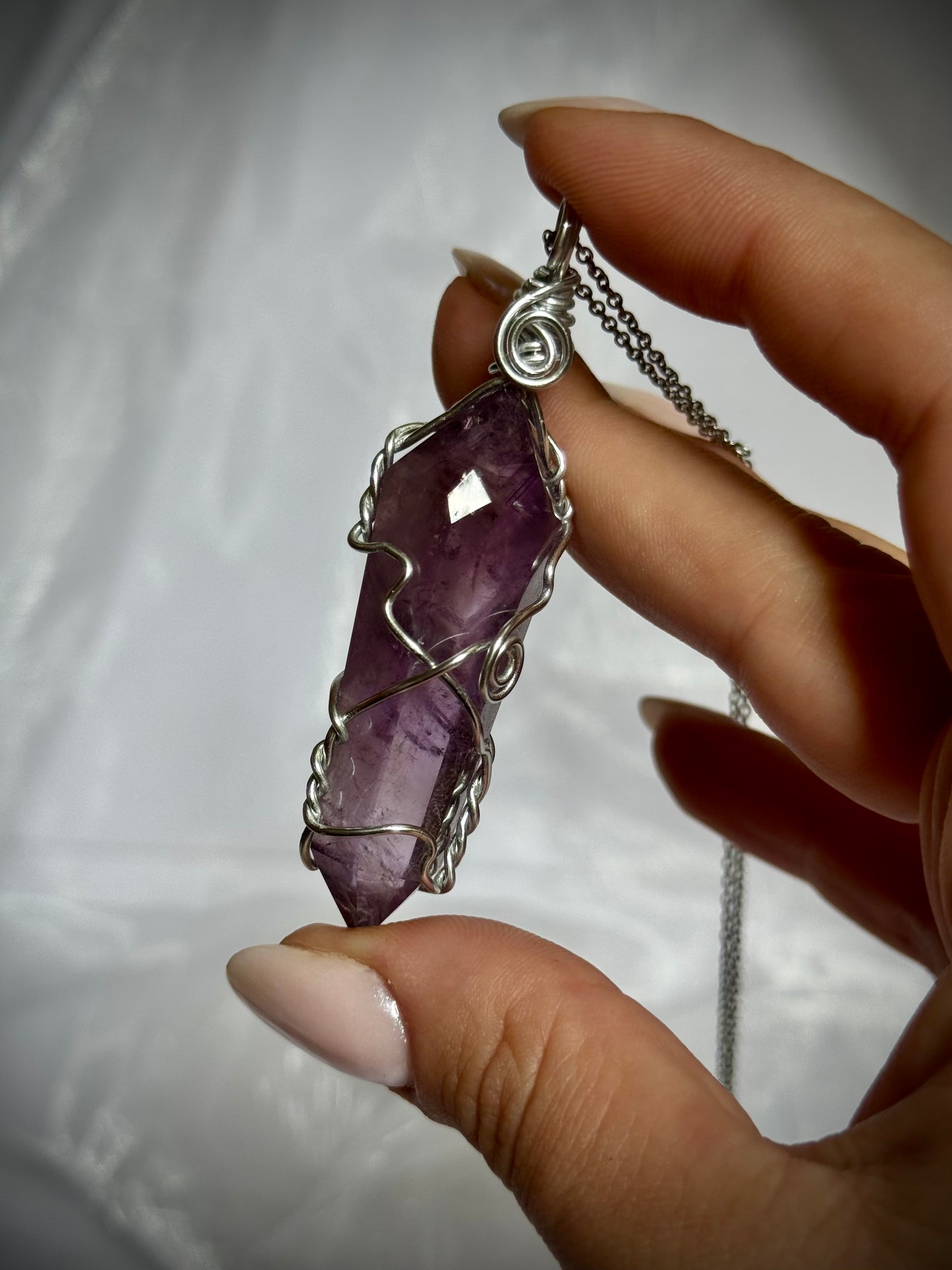 Wire wrapped Amethyst DTs pendant