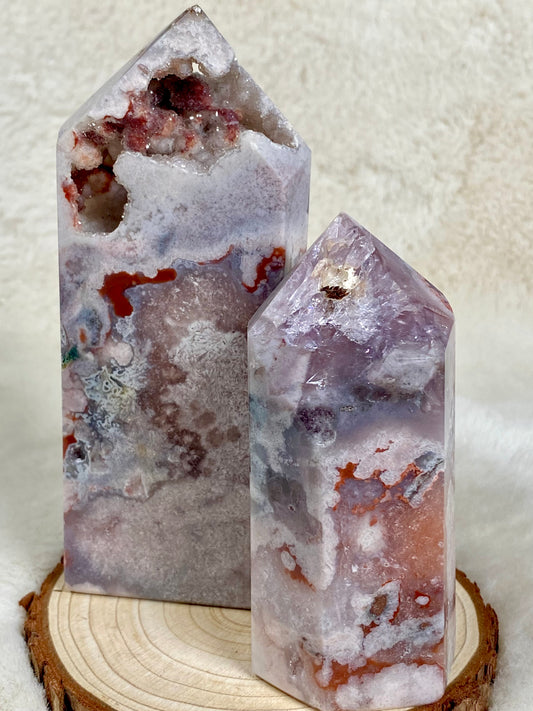 Pink Amethyst Towers set - High grade Pink Amethyst towers with Agate and Jasper inclusions