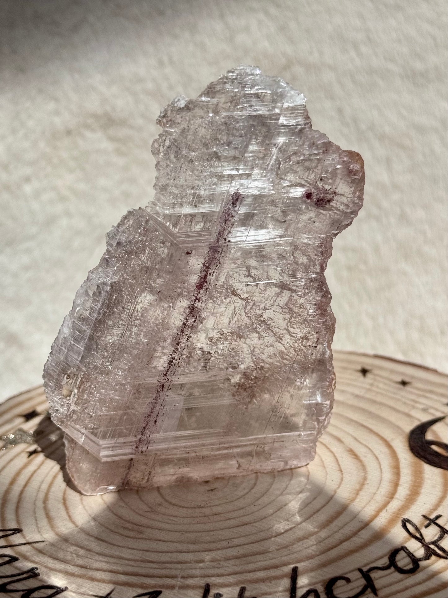 Selenite with Hematite