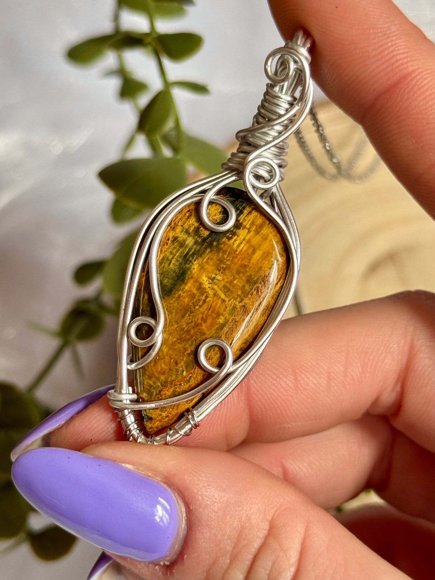 Wire wrapped Pietersite pendants