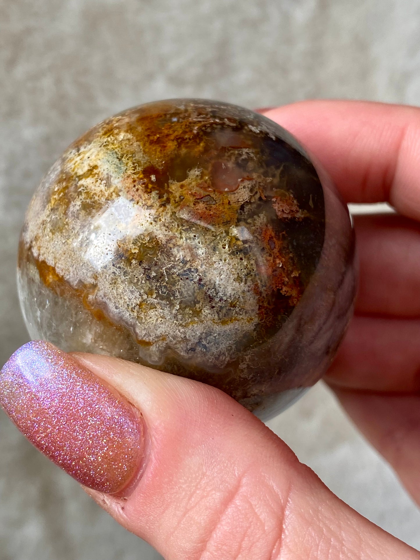 Red Moss Agate spheres