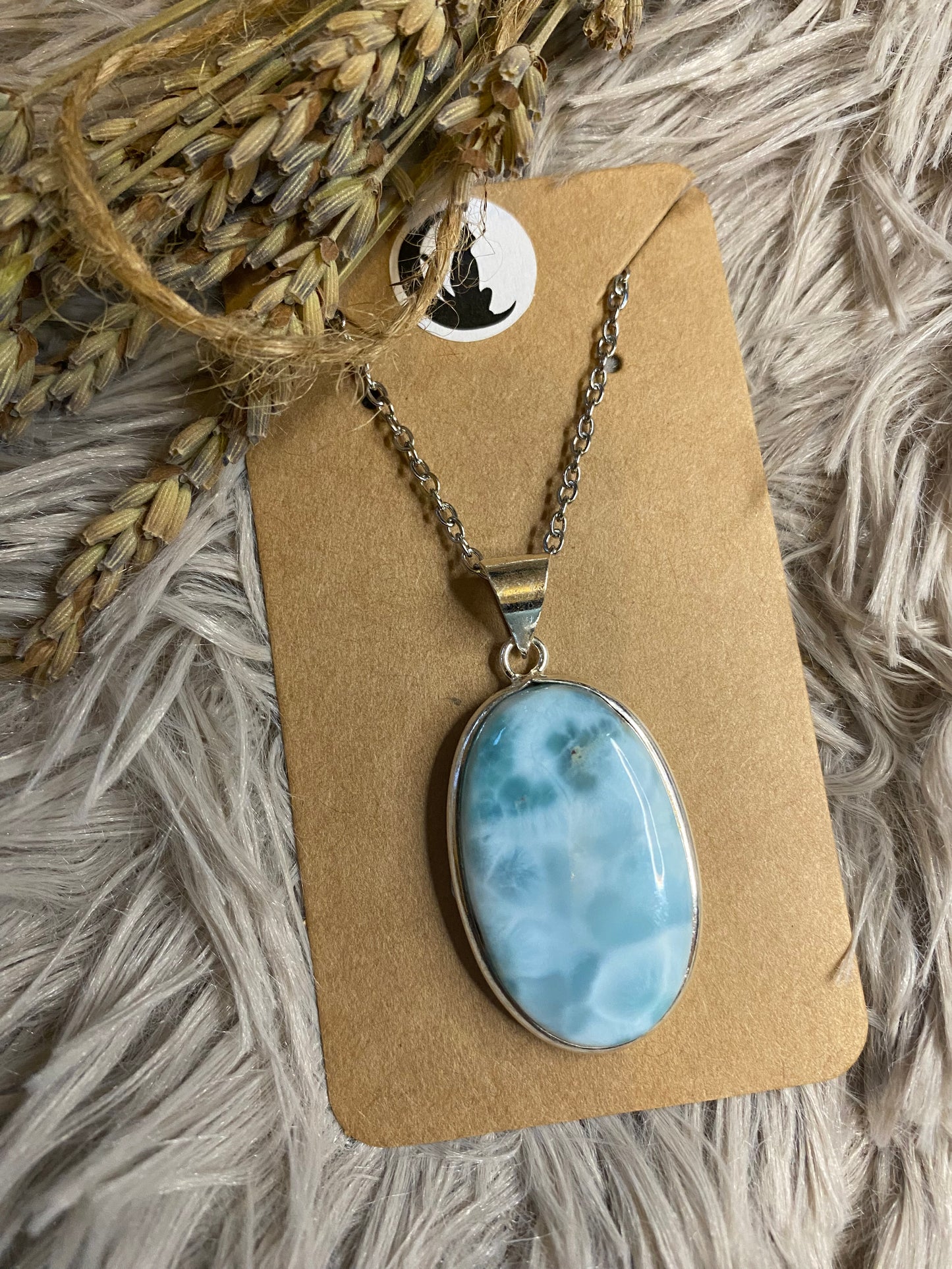 Larimar Silver plated brass pendants (silver 925 coated brass)