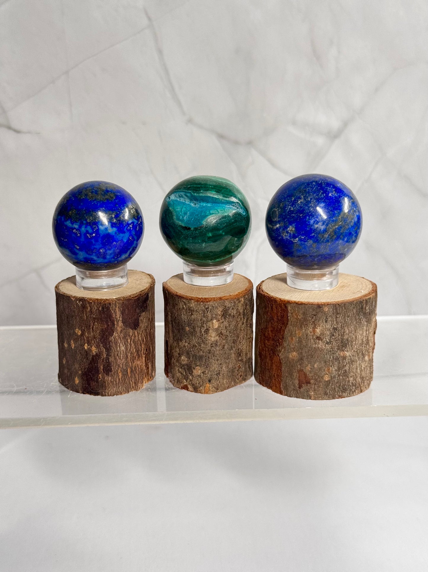 Malacholla and Azurite mini spheres