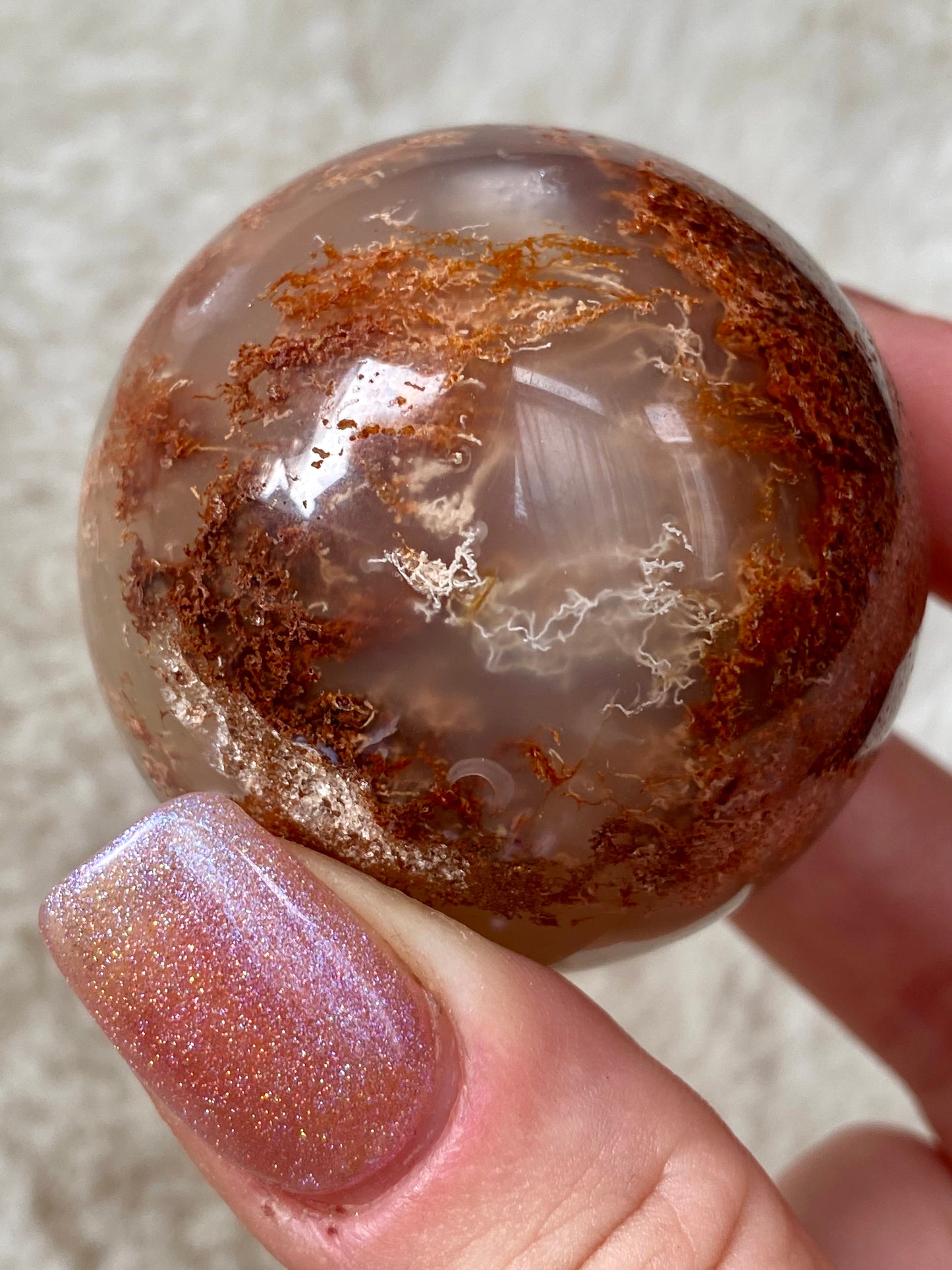 Red Moss Agate spheres