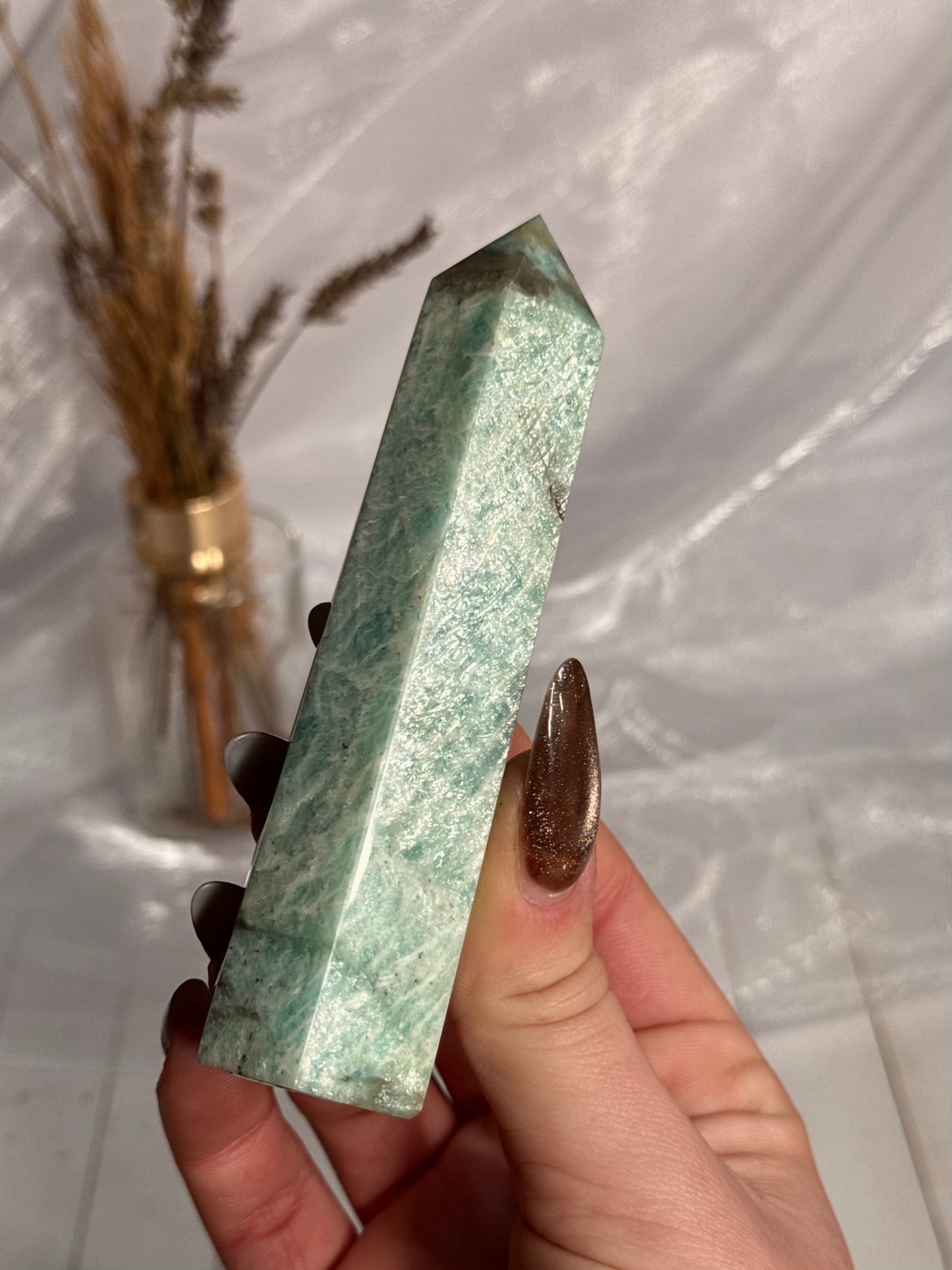 Amazonite with Smoky Quartz towers
