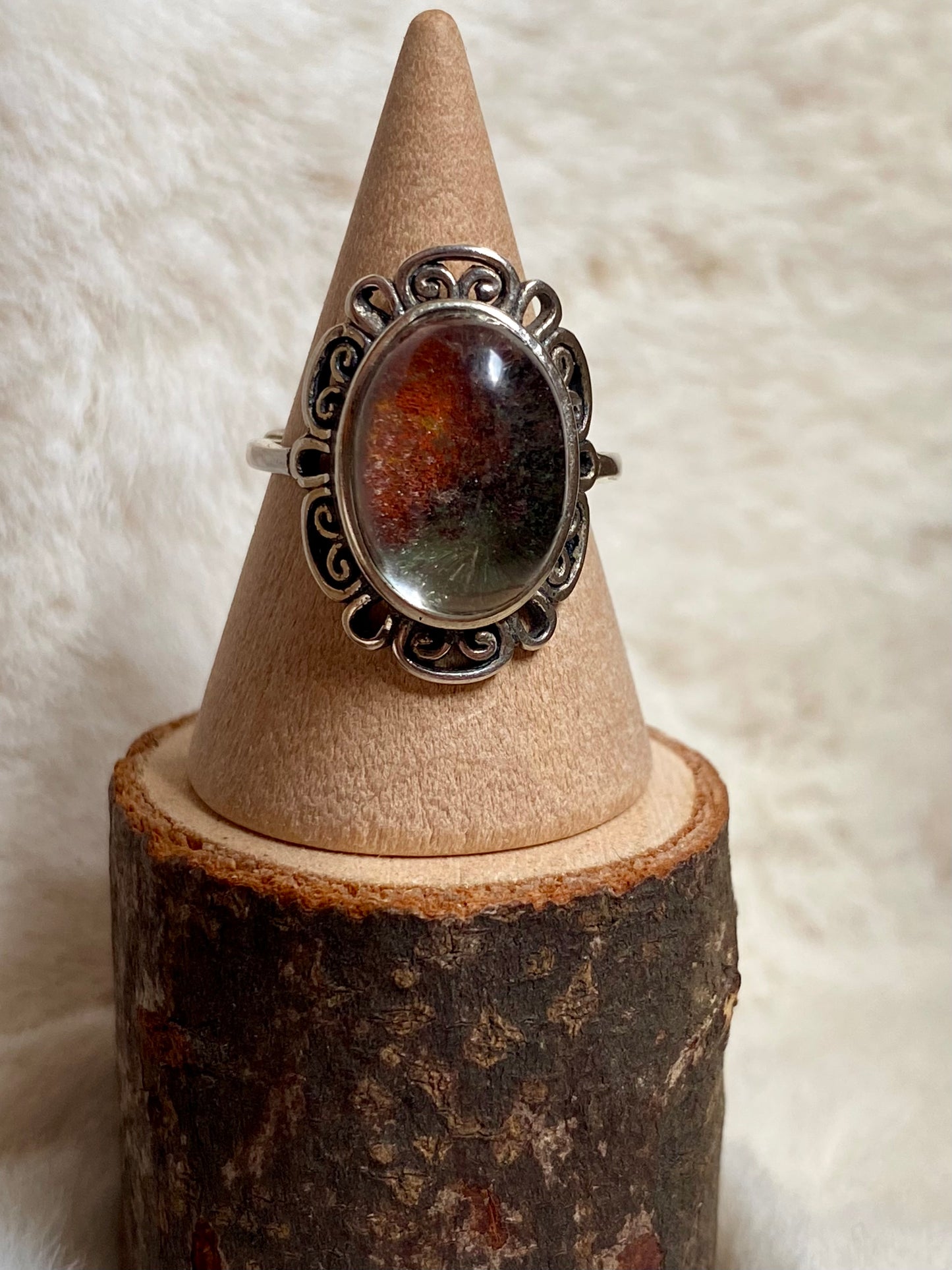 Garden Quartz adjustable rings in Silver 925 - Lodolite vintage rings