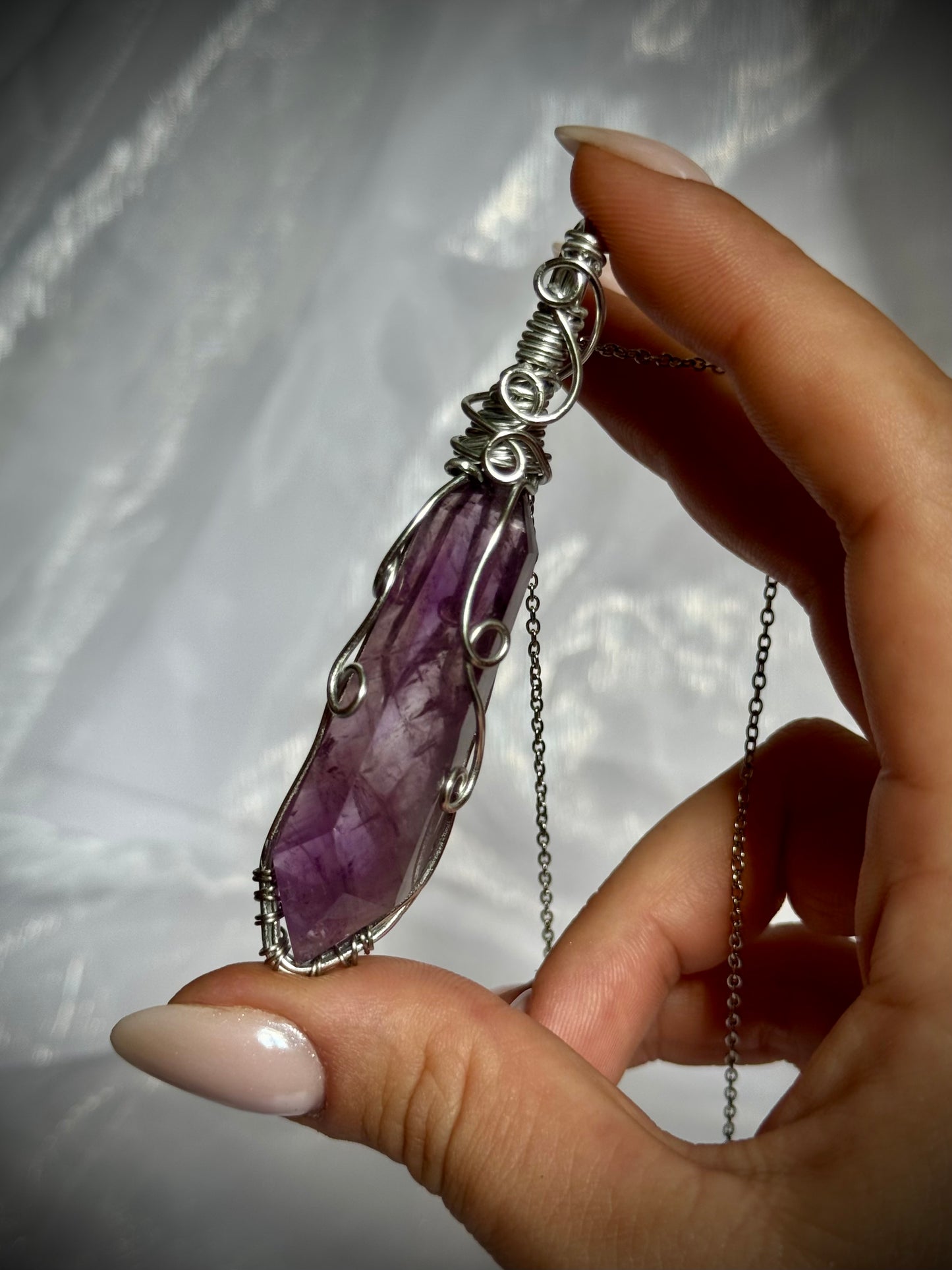 Wire wrapped Amethyst DTs pendant