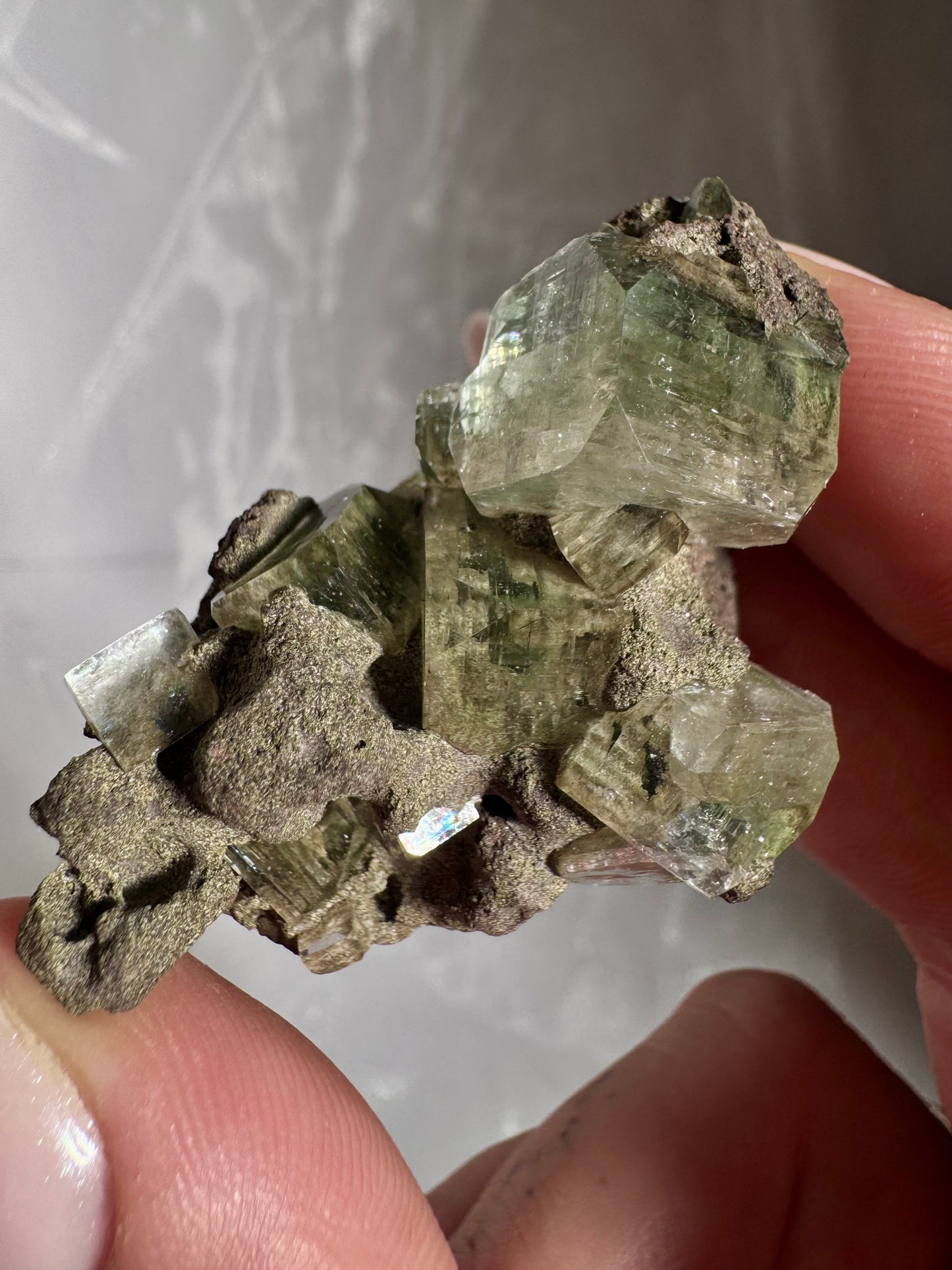 Emerald Green Mermaid Apophyllite specimens - India