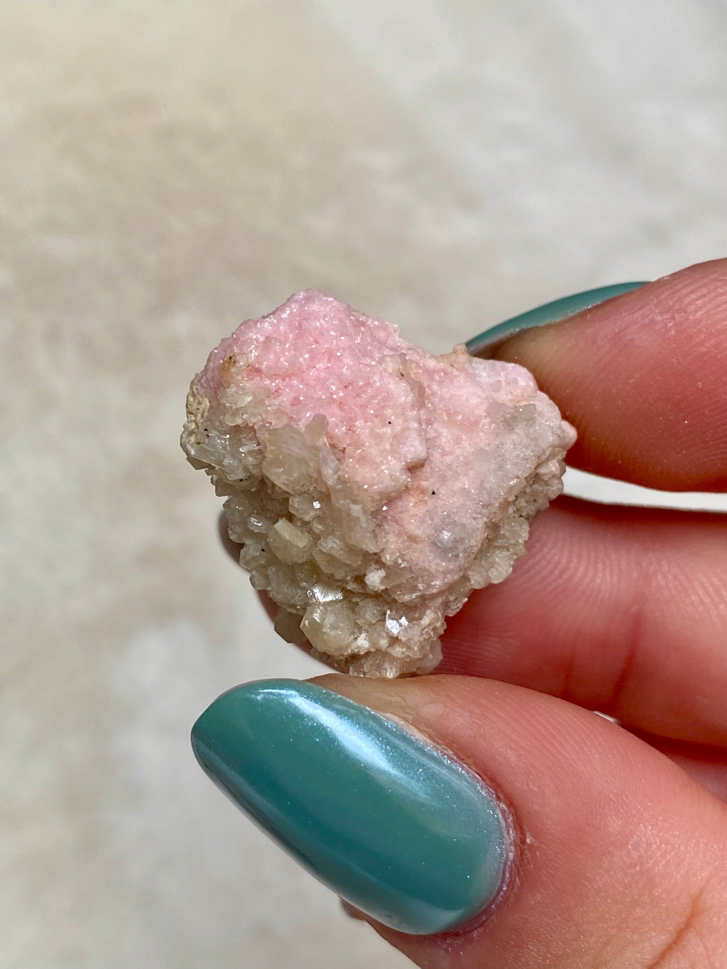 Bulgarian Rhodochrosite with Stilbite, Pyrite and Quartz inclusions