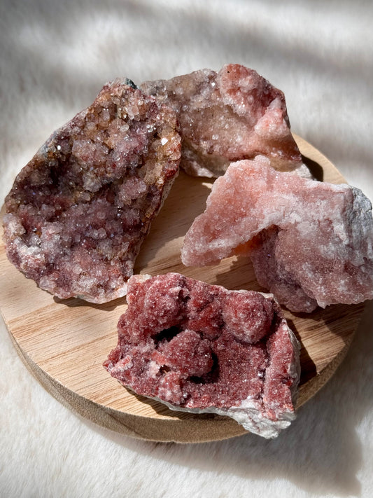 Pink Amethyst sparkly clusters