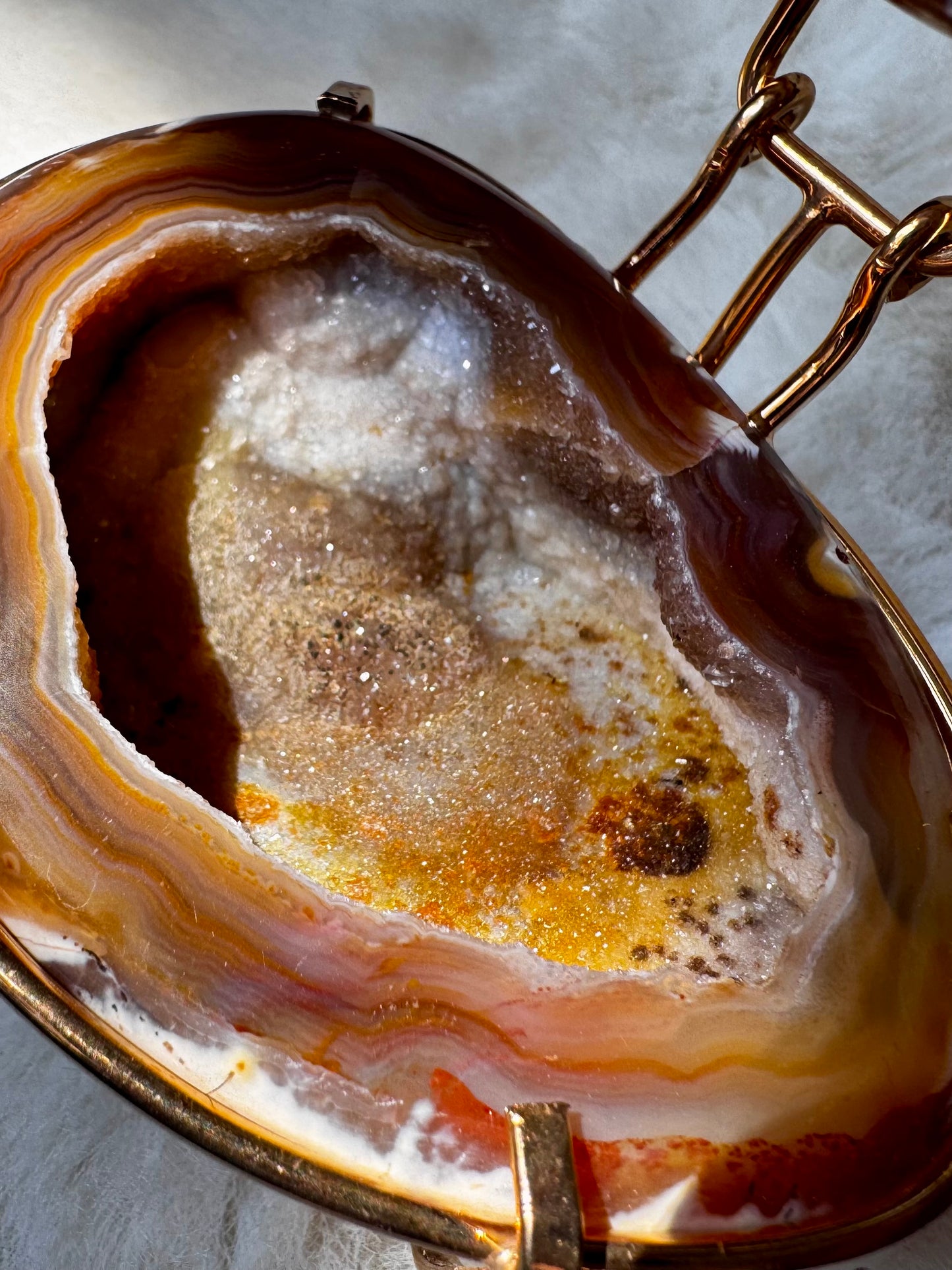 Druzy Agate jewellery boxes pair