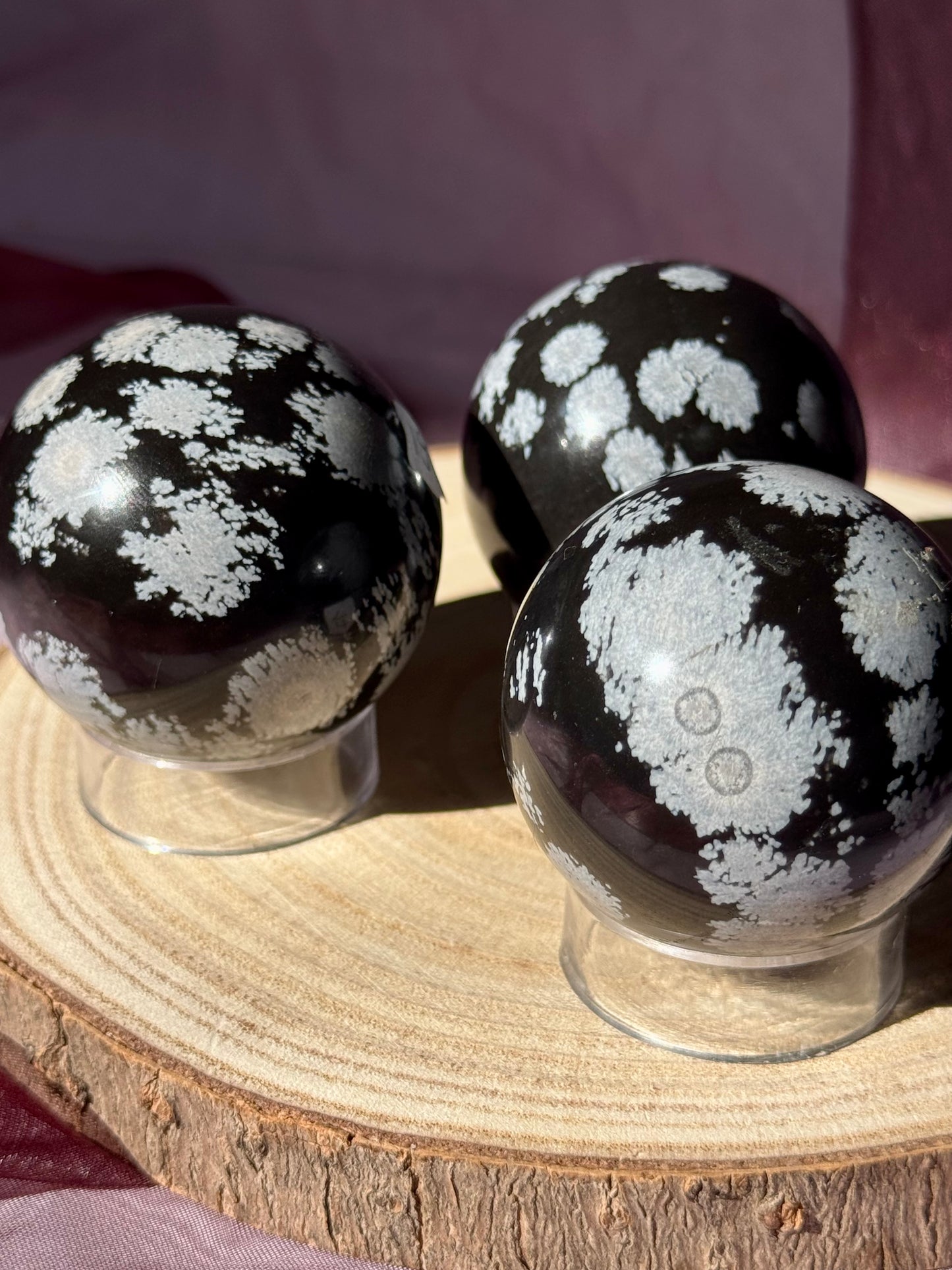 Snowflake Obsidian Spheres