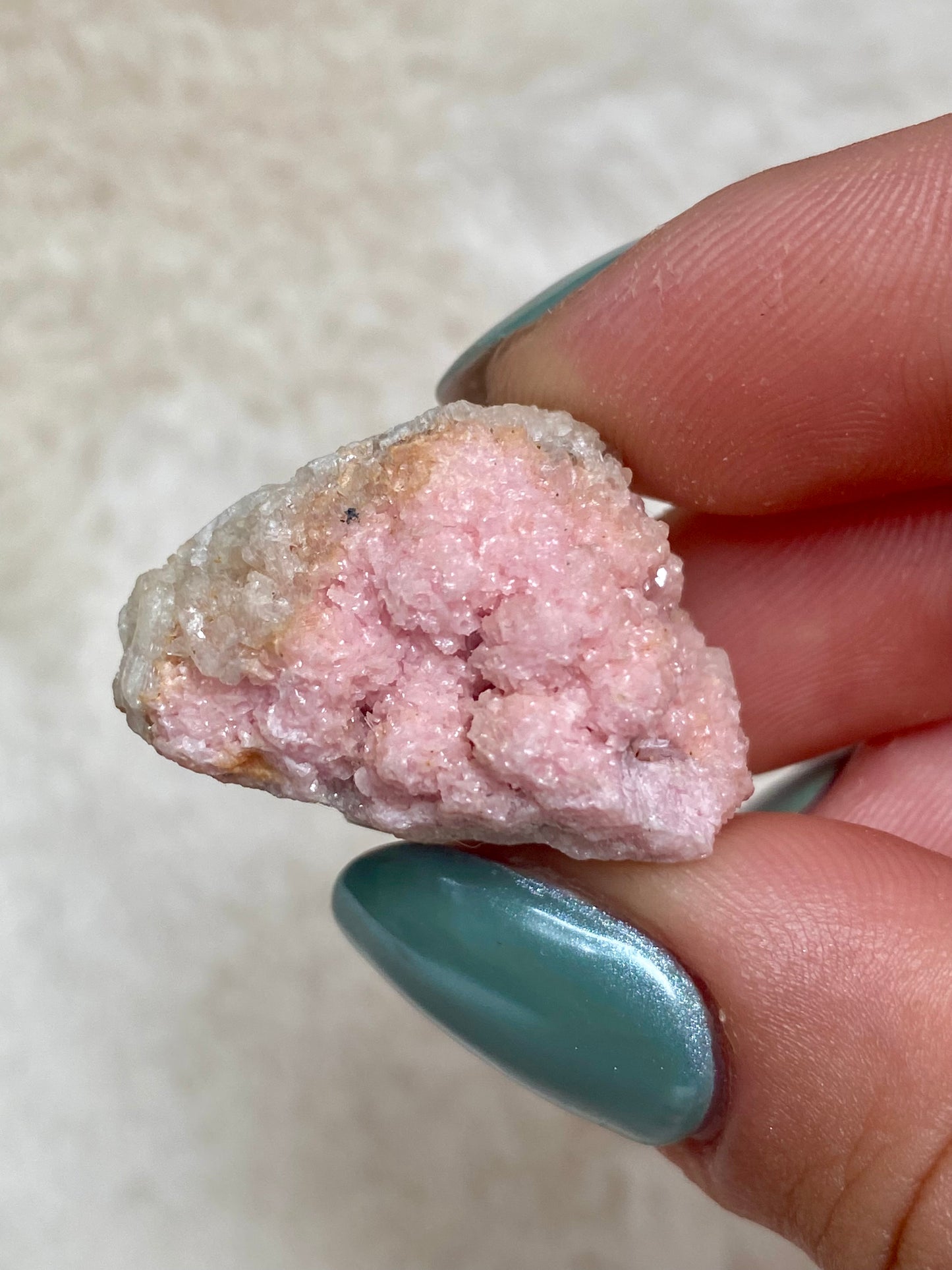 Bulgarian Rhodochrosite with Stilbite, Pyrite and Quartz inclusions