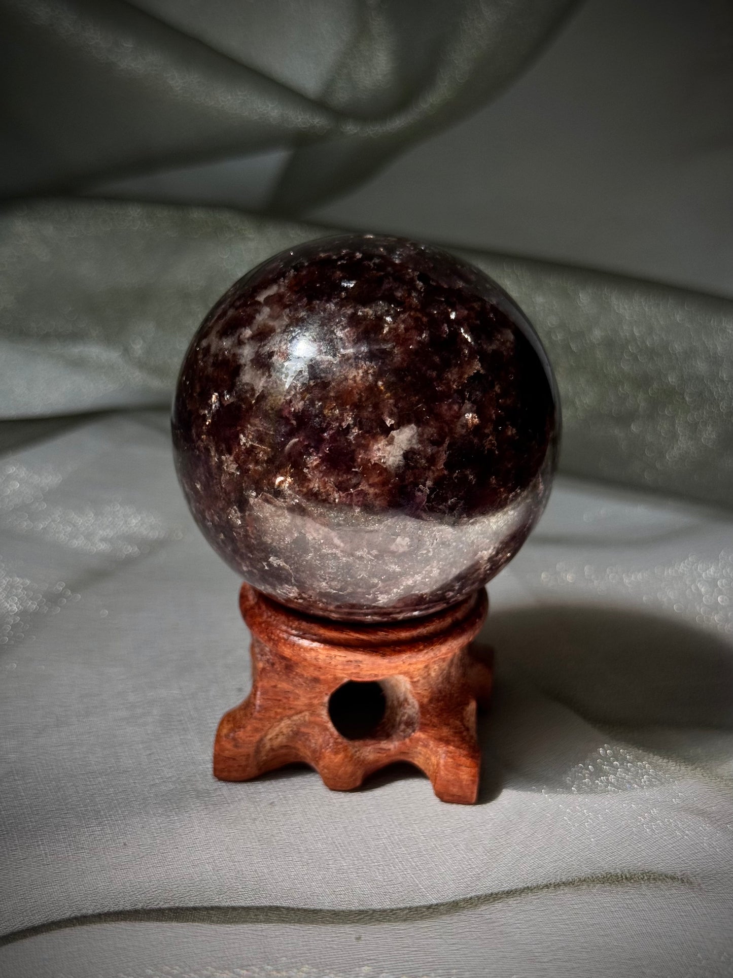 Sparkly Lepidolite spheres