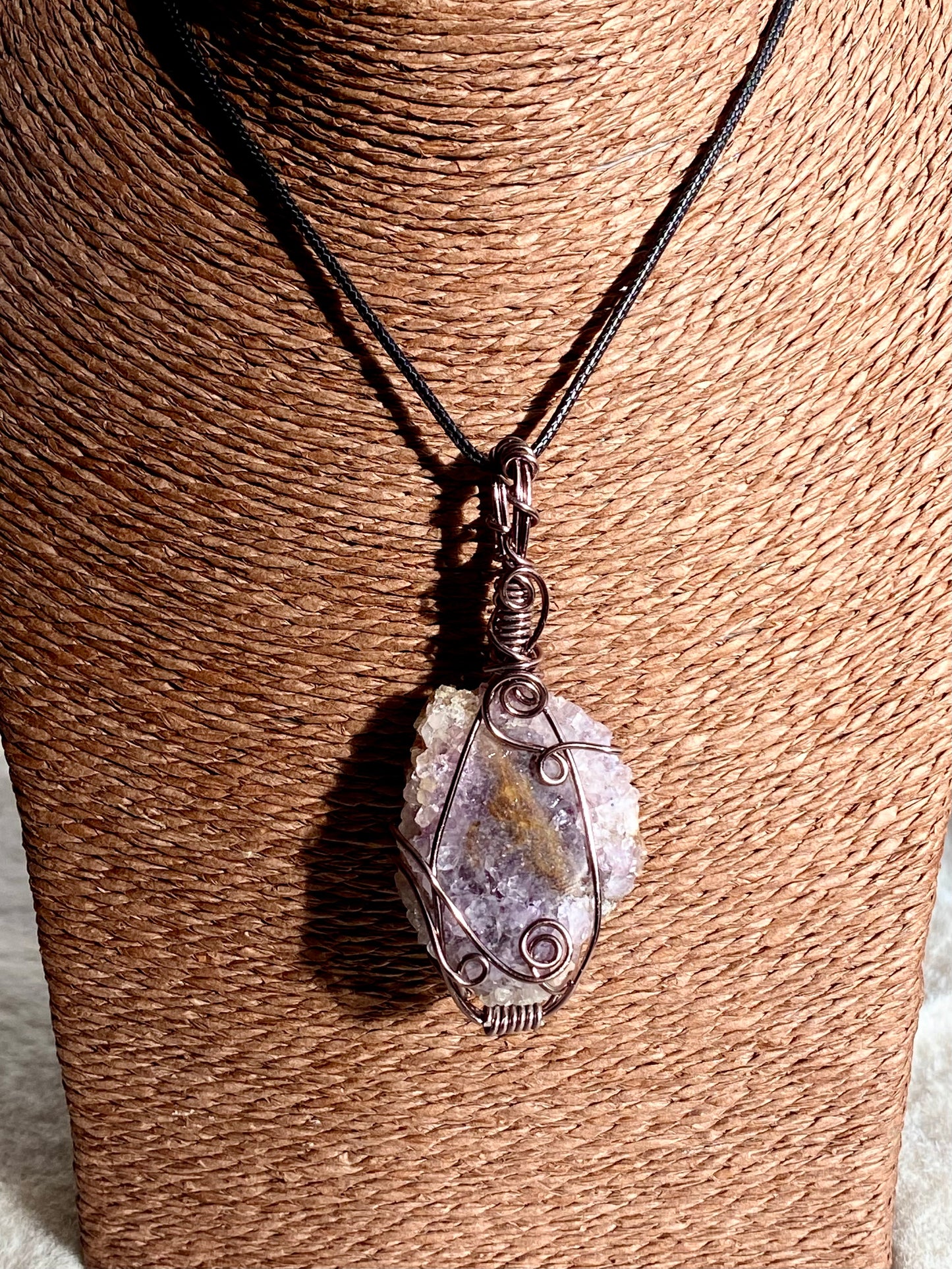 Wire Wrapped Amethyst Stalactite Pendant