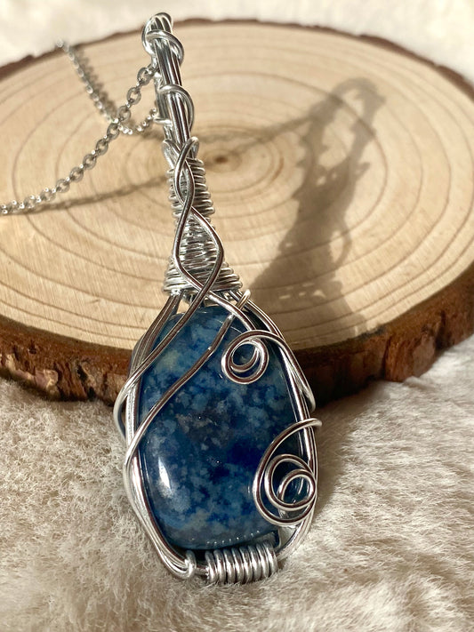 Wire wrapped Sodalite pendant