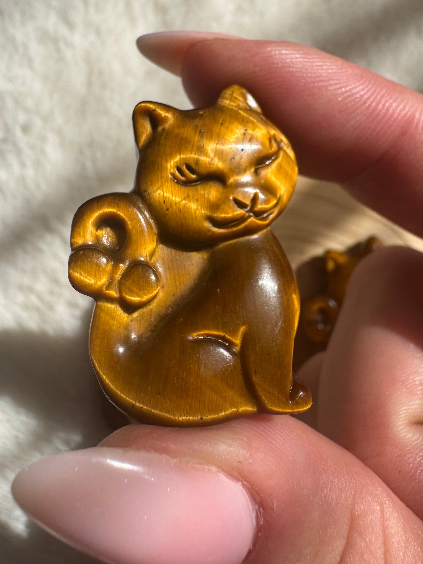 Tiger’s Eye Kitty Carvings