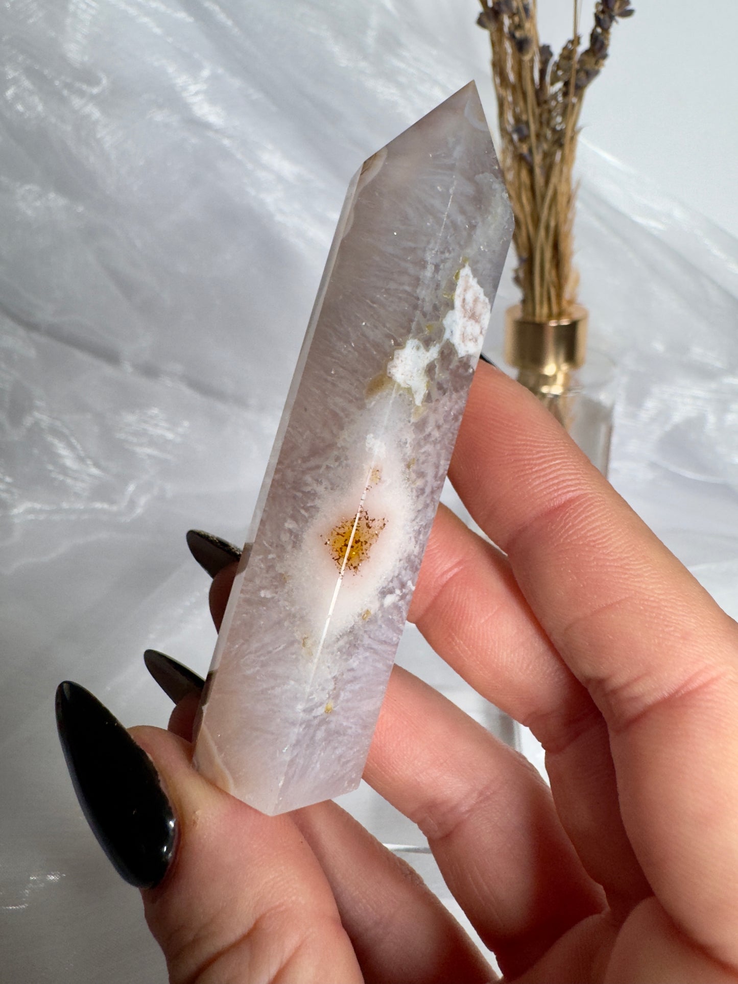 Blue Flower Agate towers and Freeforms