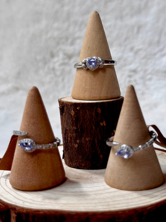 Tanzanite adjustable rings in Silver 925