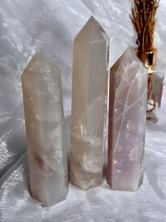 Lavender Rose Quartz chunky towers
