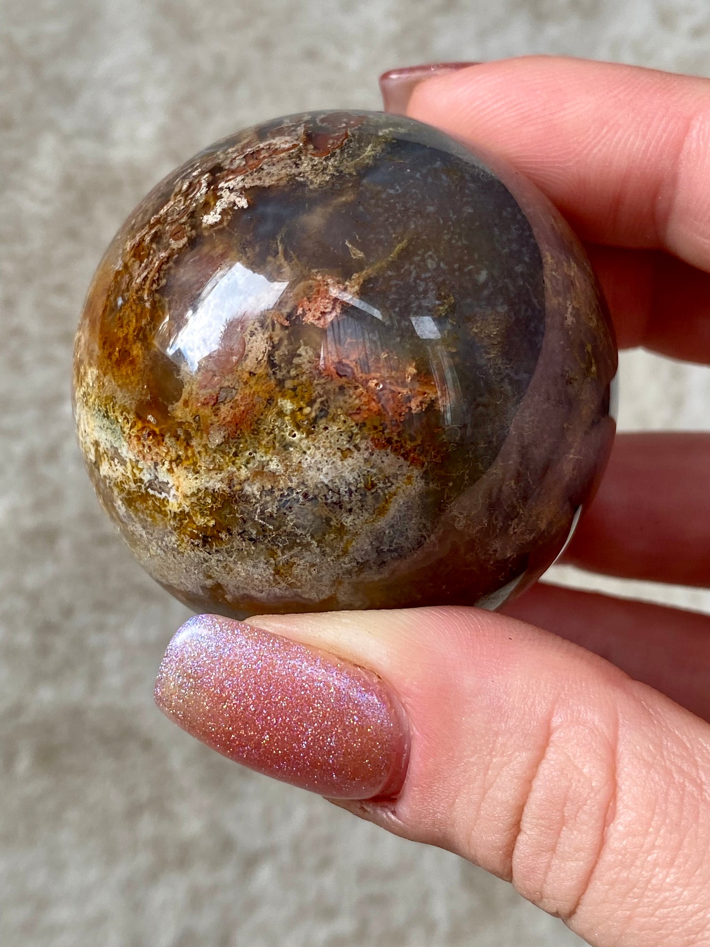 Red Moss Agate spheres