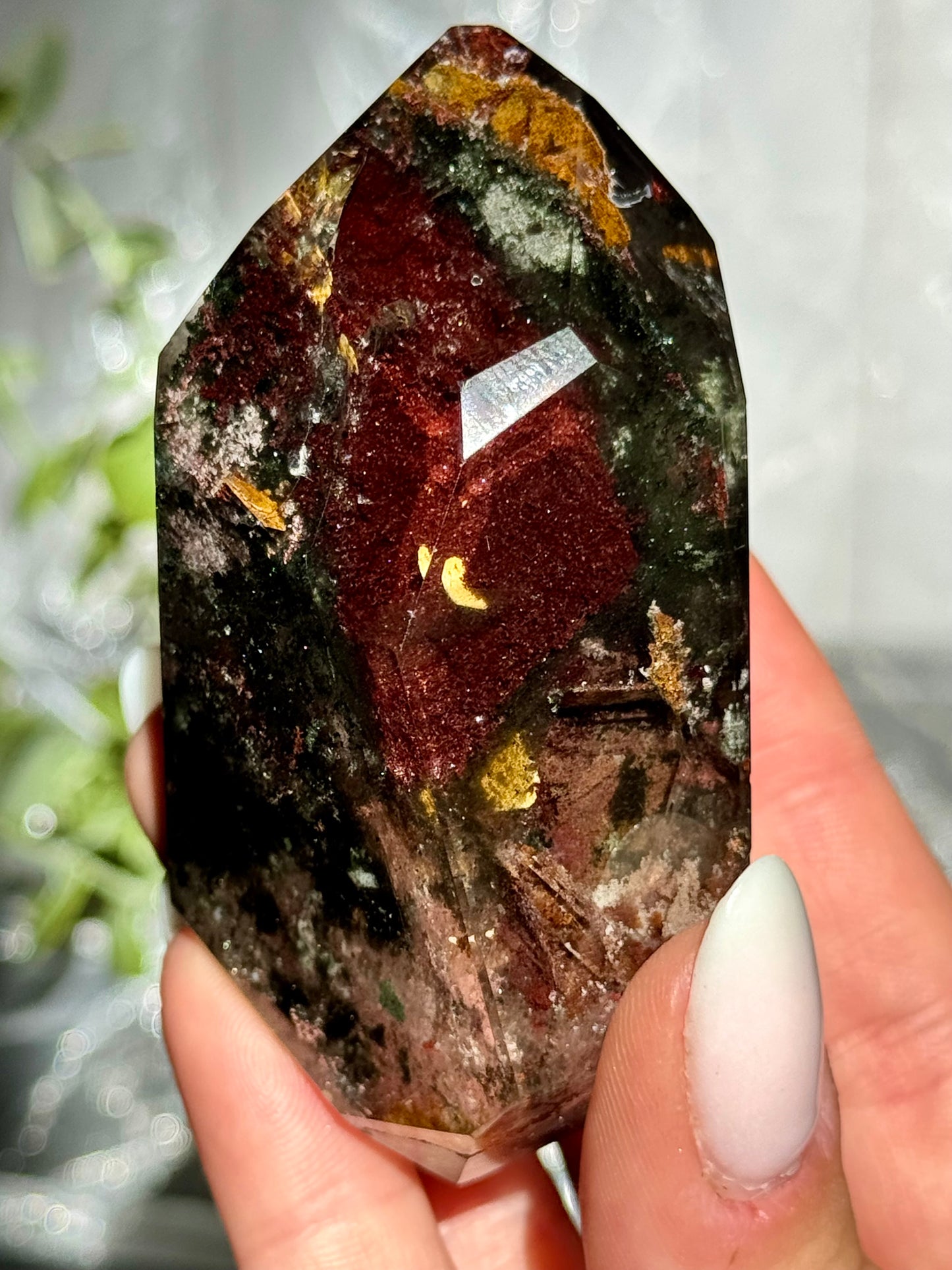 Dragon Blood Garden Quartz| Lodolite Freeform