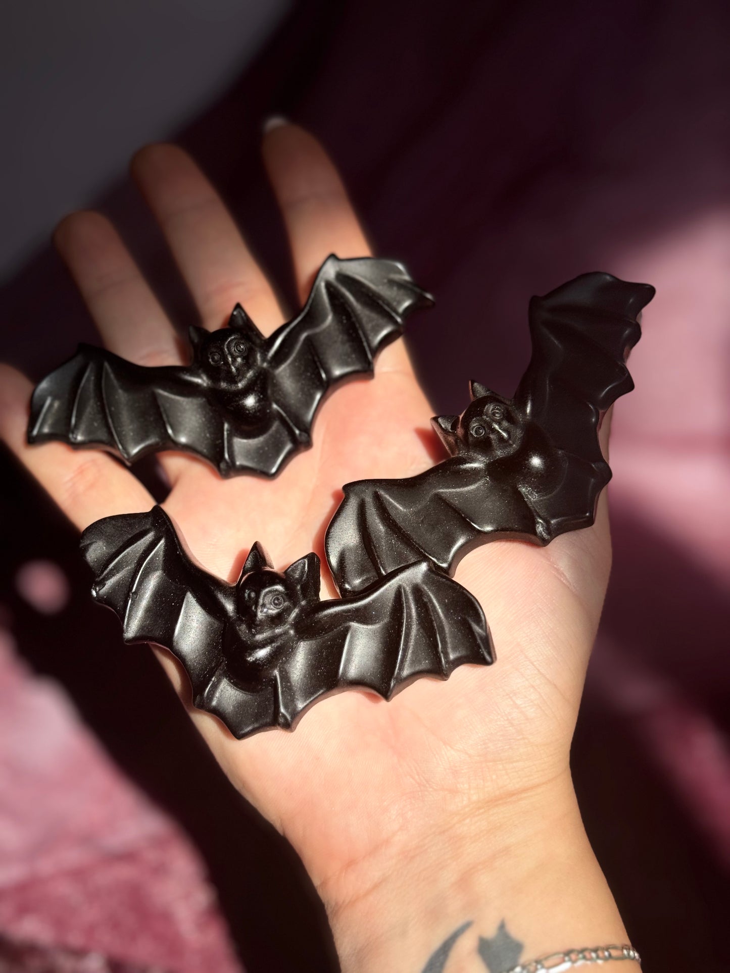 Black Obsidian Bats on stand