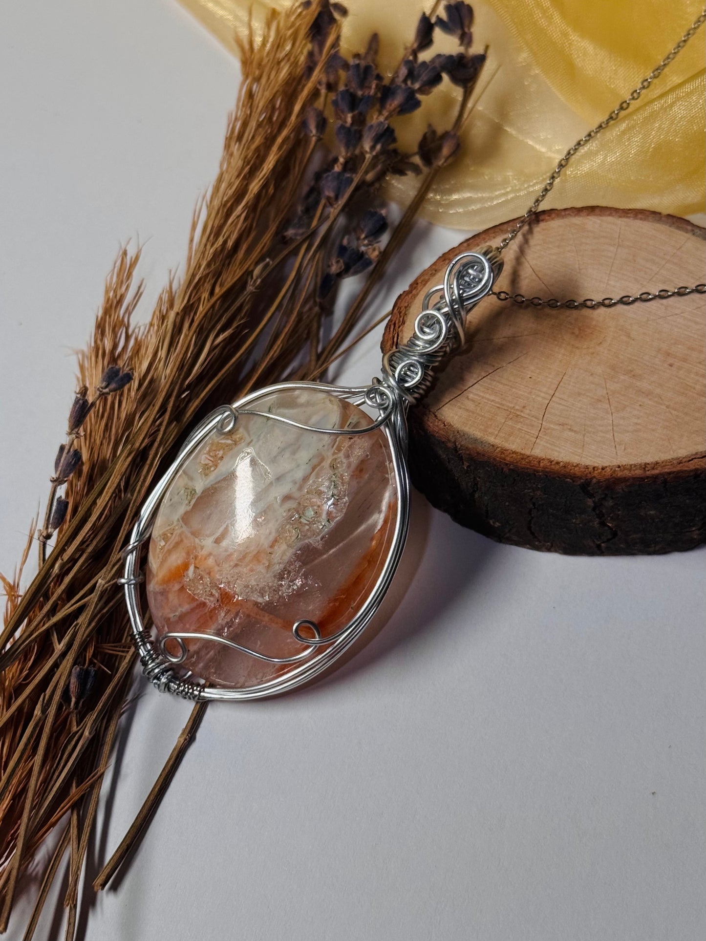 Iron Quartz wire wrapped pendants