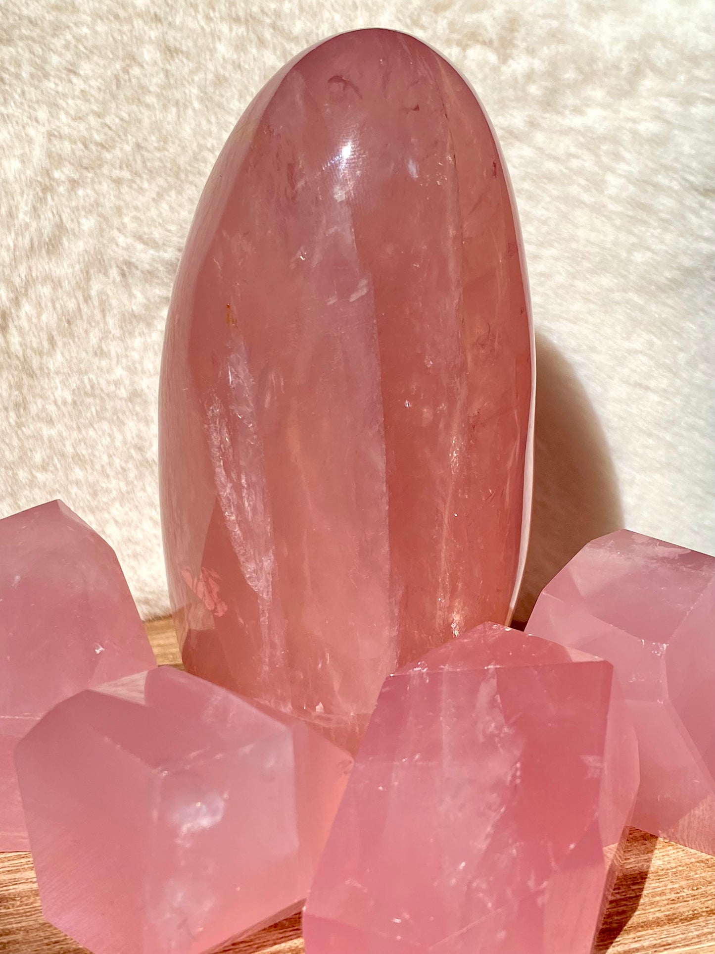 High Grade Brazilian Rose Quartz freeforms with star flash