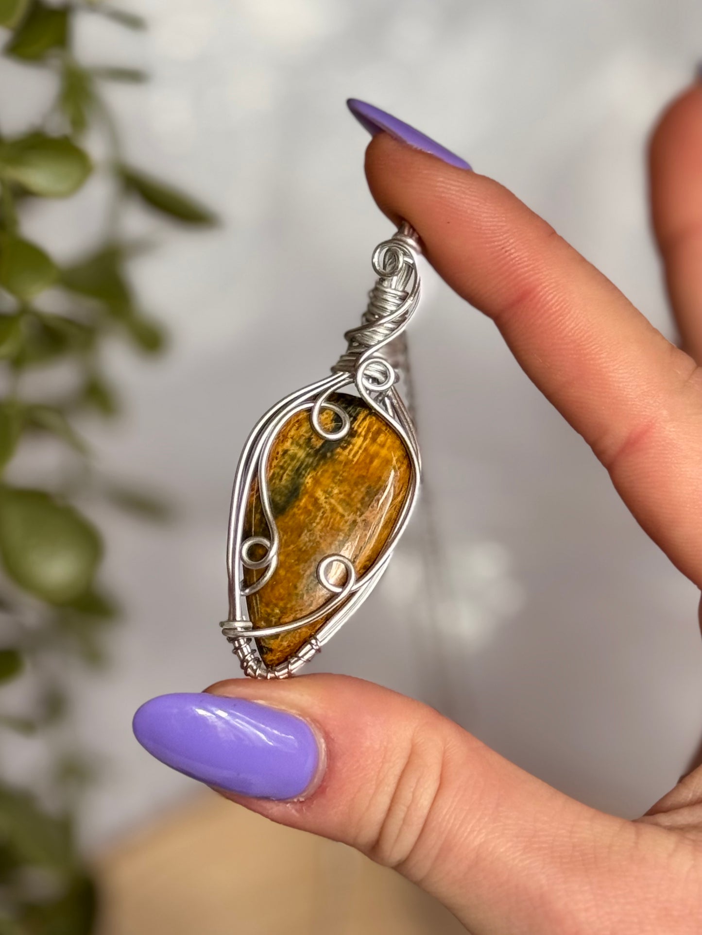 Wire wrapped Pietersite pendants