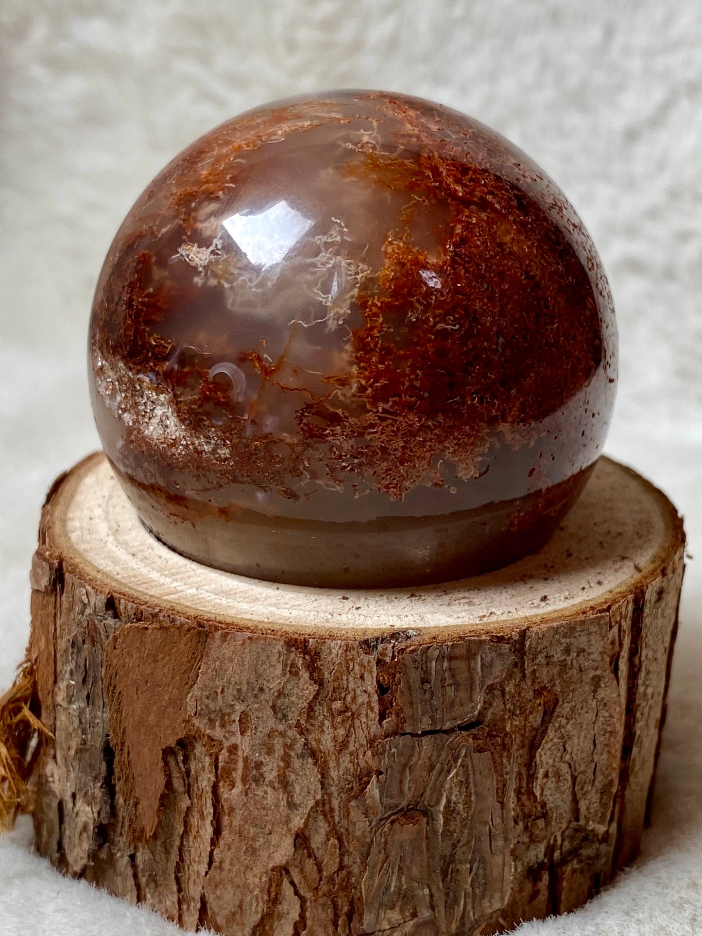 Red Moss Agate spheres