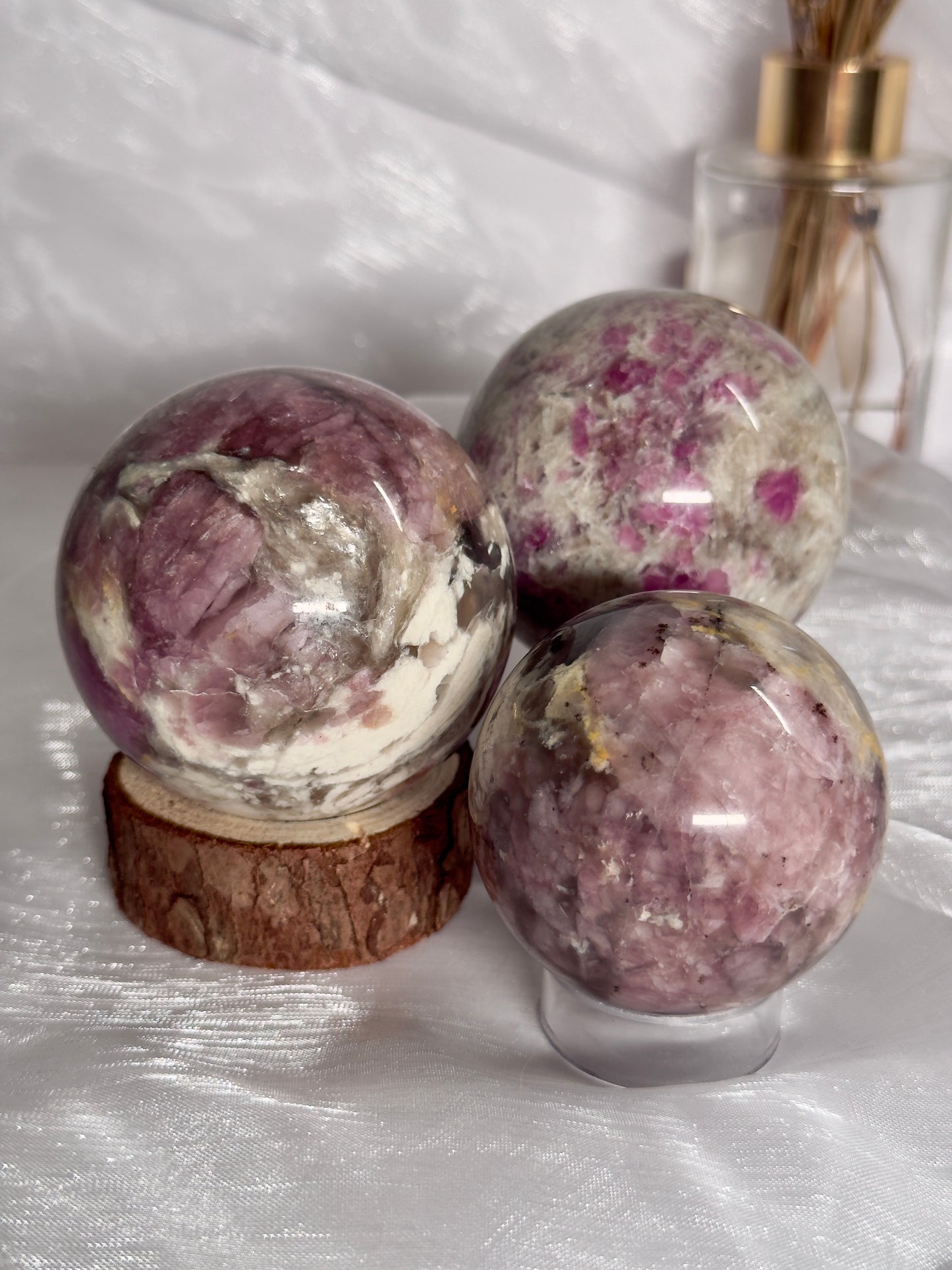 Pink Tourmaline in Quartz/Rubellite spheres