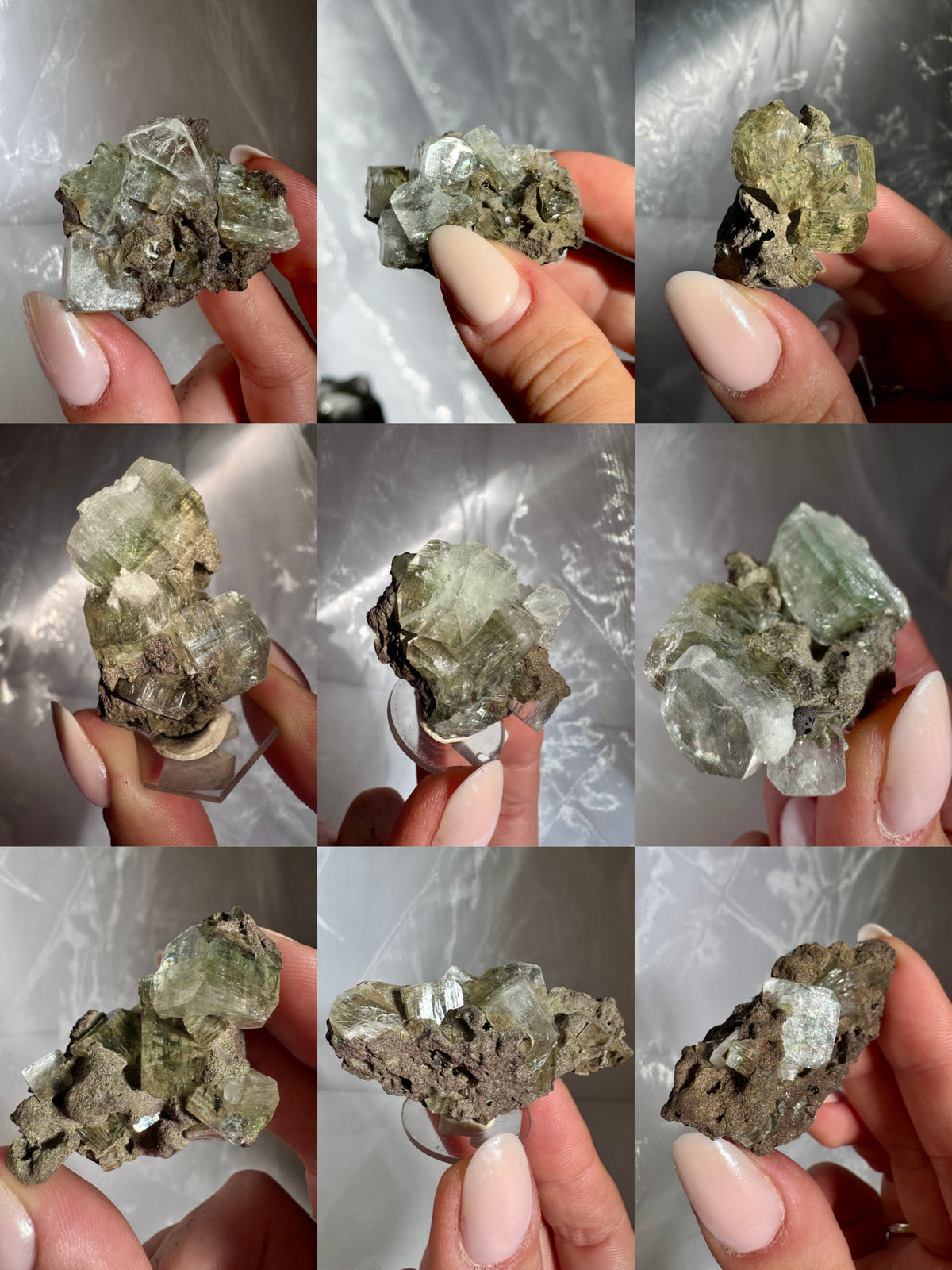 Emerald Green Mermaid Apophyllite specimens - India