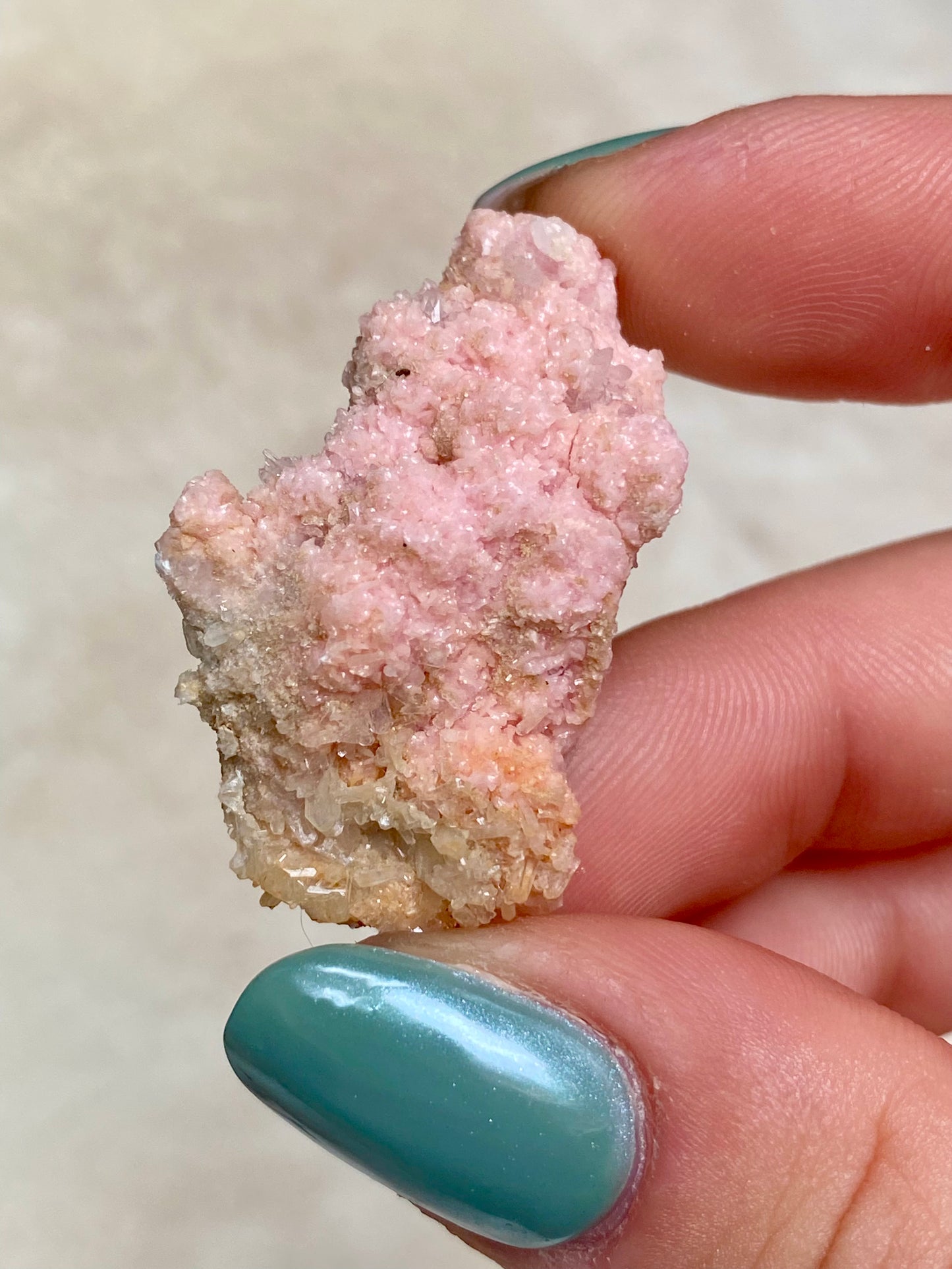 Bulgarian Rhodochrosite with Stilbite, Pyrite and Quartz inclusions