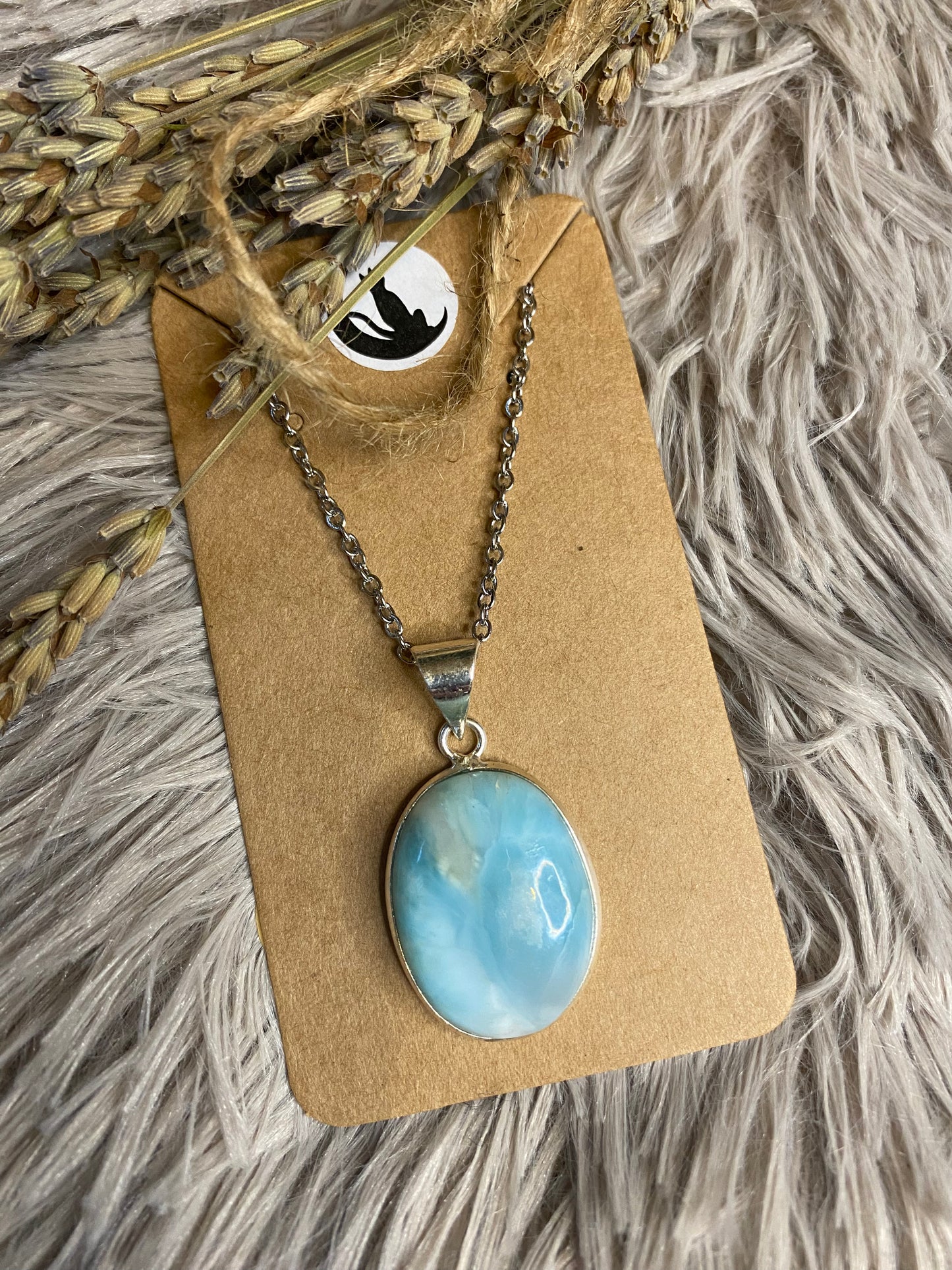 Larimar Silver plated brass pendants (silver 925 coated brass)