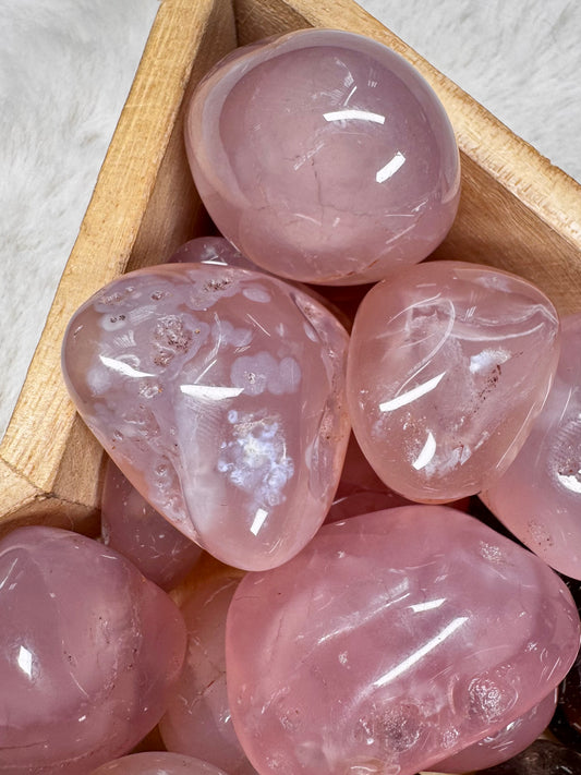 Pink Chalcedony Chunky Tumble stones | Intuitively chosen