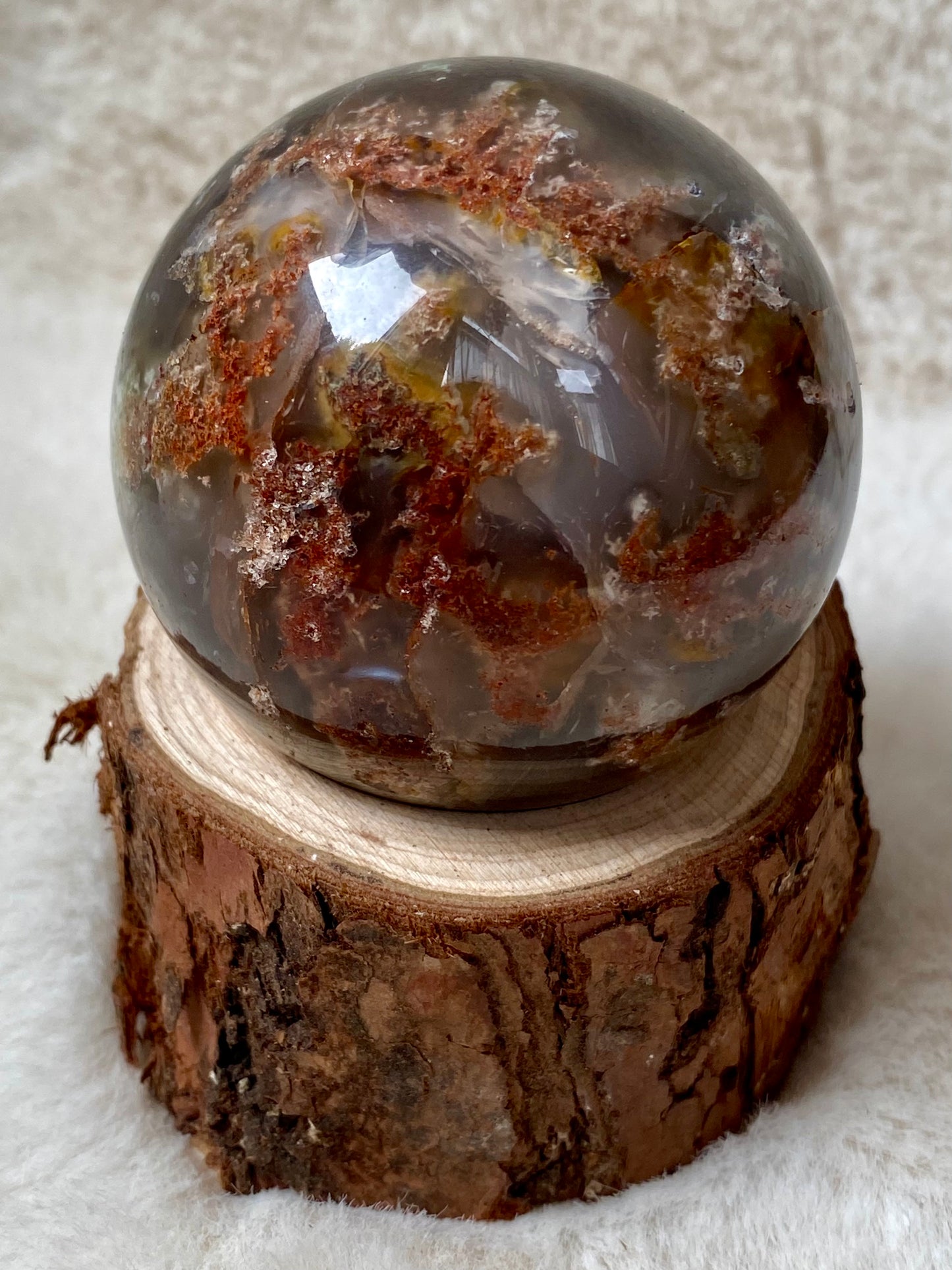 Red Moss Agate spheres