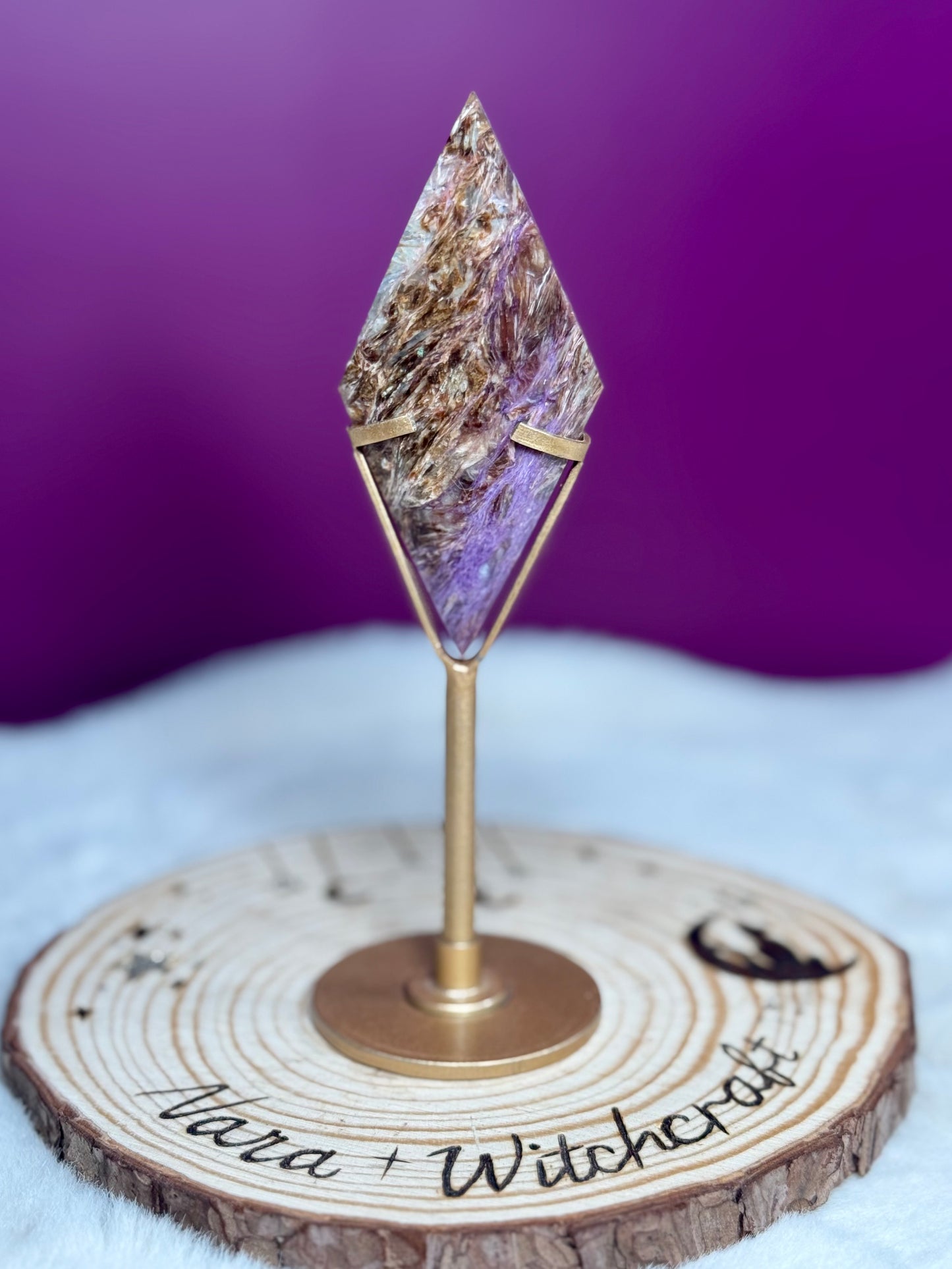 Charoite Diamond on stand