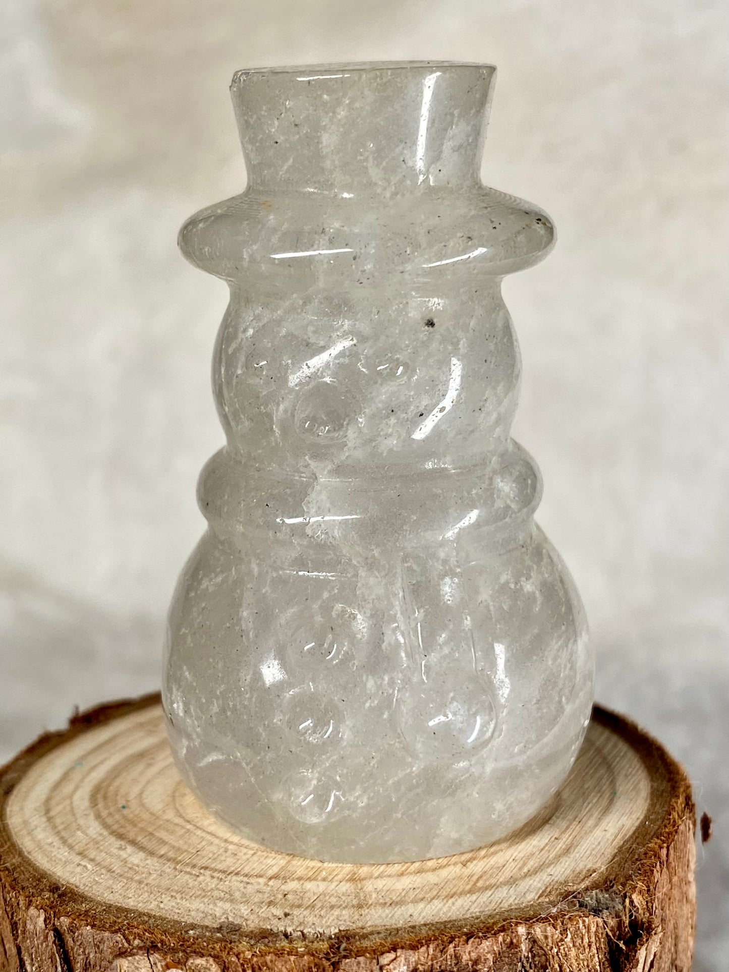 Christmas Carvings - Clear Quartz, Green Aventurine and Obsidian