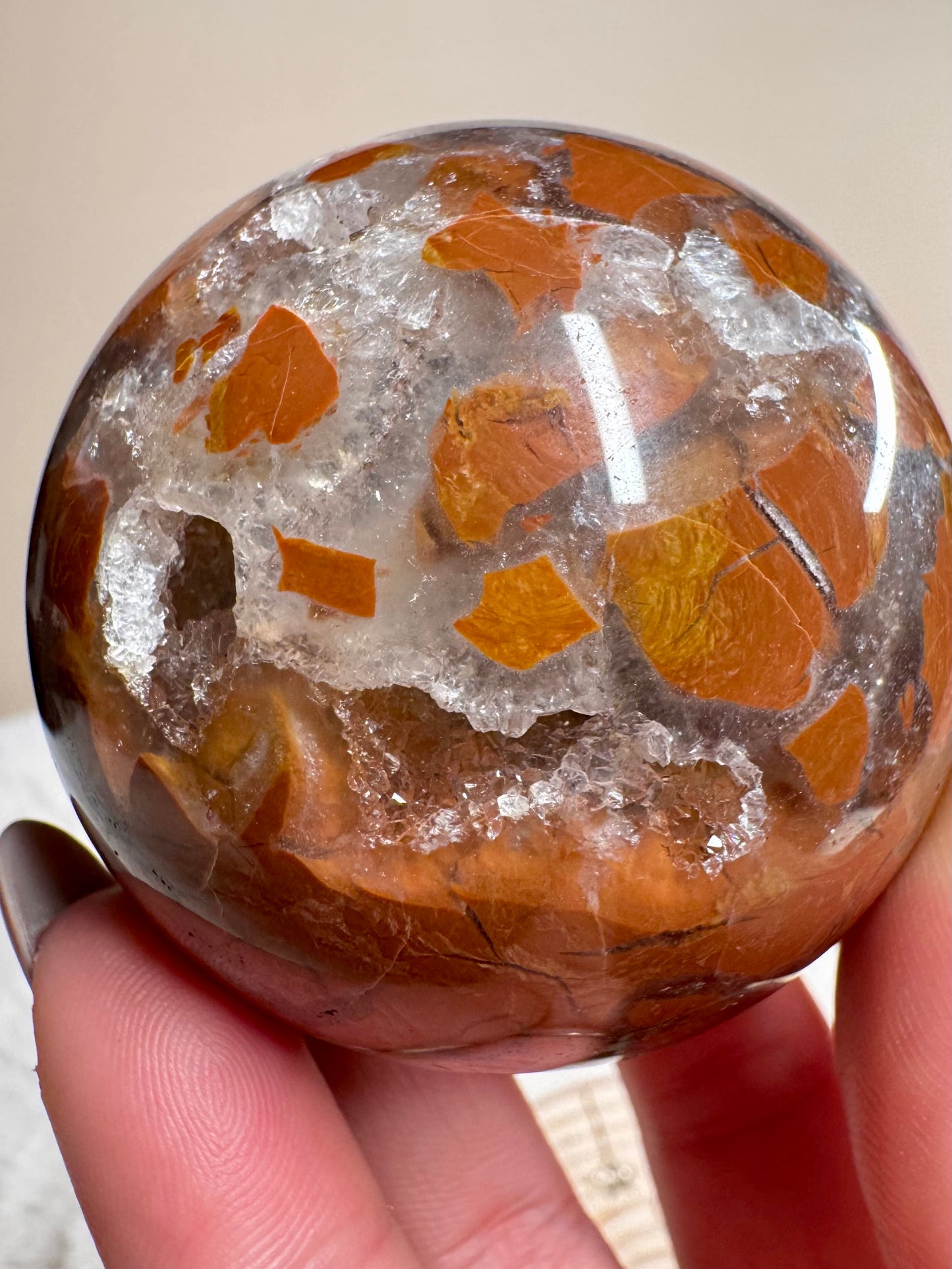 Yellow Agate Spheres | Bracciated Jasper in Quartz