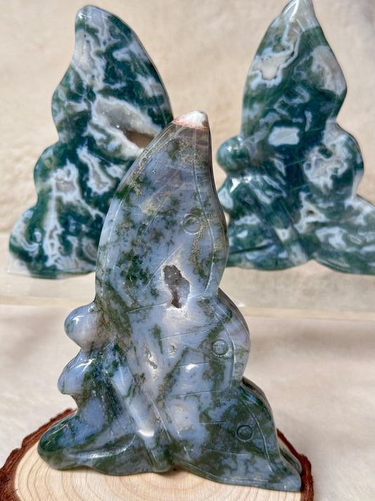 Mesmerising Moss Agate Druzy Fairies