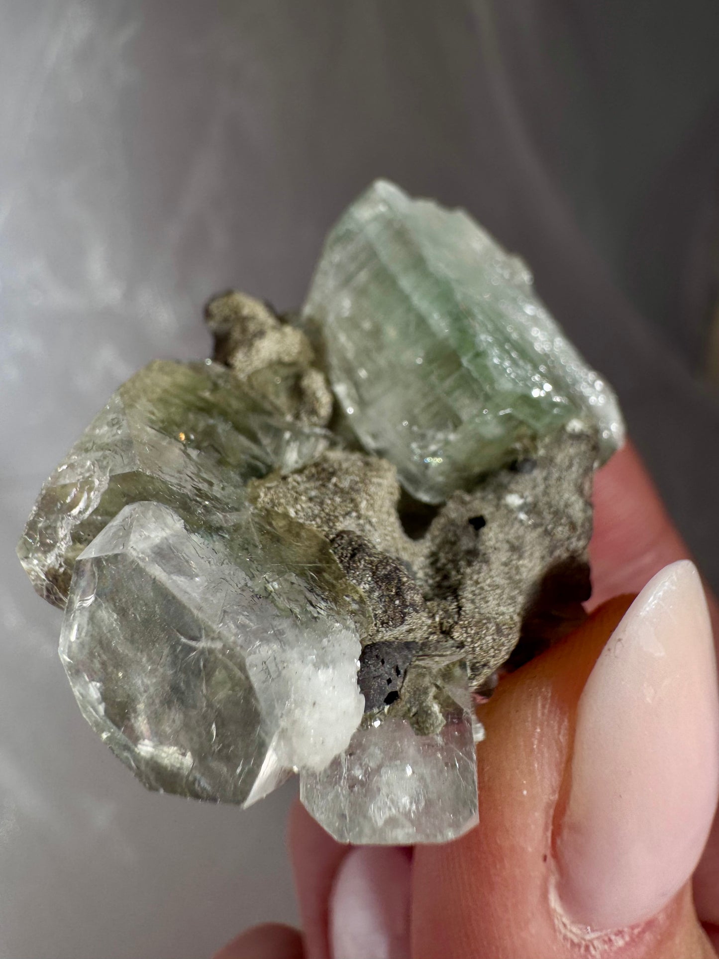 Emerald Green Mermaid Apophyllite specimens - India