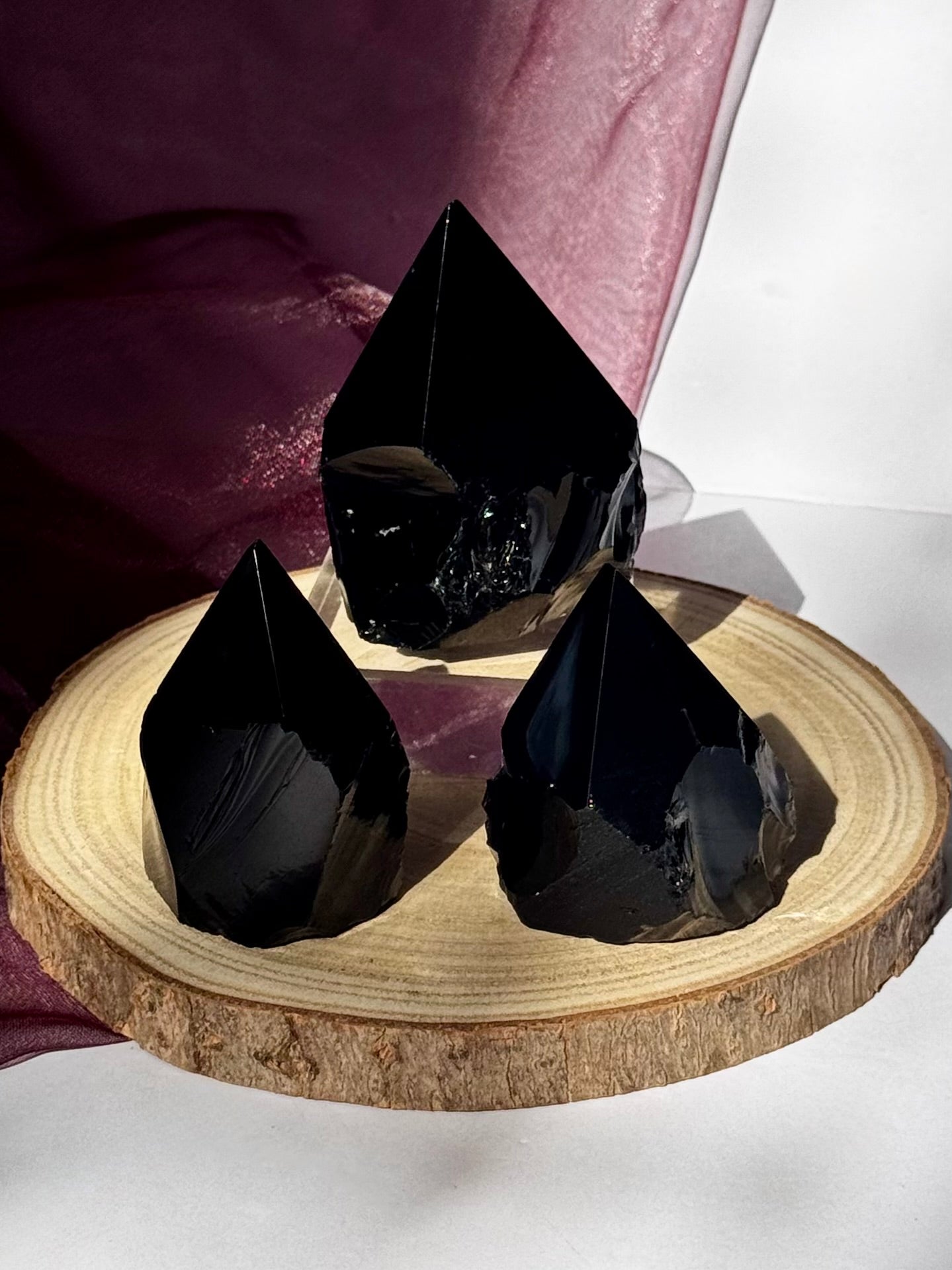Black Obsidian Semi-Polished points