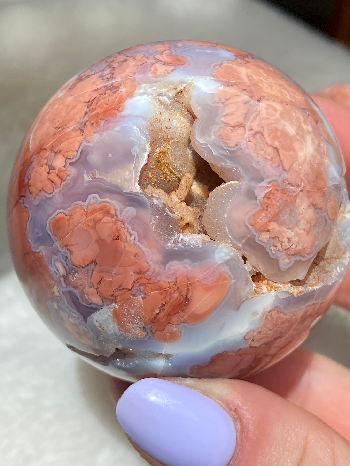 Cotton Candy/ Pink Agate Druzy spheres