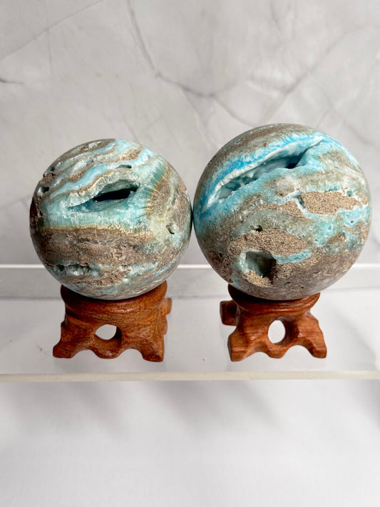 Hemimorphite Druzy Frosty Spheres